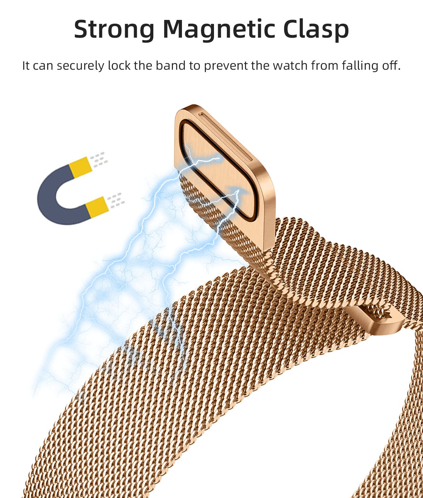 Rabini Compatible With Apple Watch Band 46Mm 42Mm 44Mm 45Mm 49Mm 38Mm 40Mm 41Mm For Women Men, Stainless Steel Mesh Magnetic Met