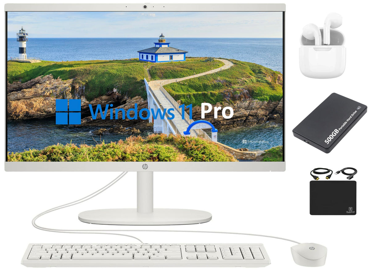 Hp All-In-One Desktop Computer 2024 Newest, 21.5'' 1080P Fhd Display, Dual-Core Intel Celeron Processor, 8Gb Ram, 256Gb Ssd, Web