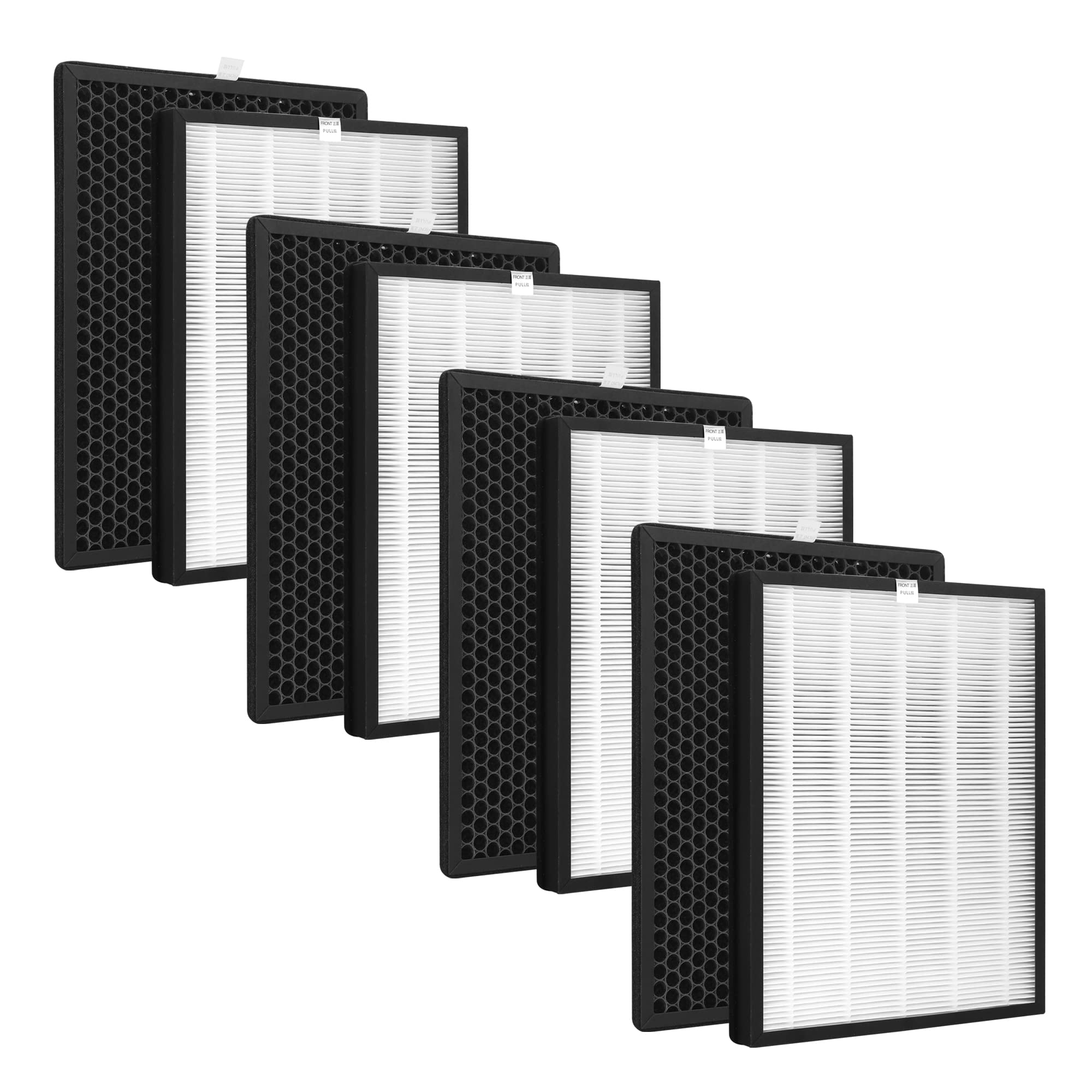 Fcfmy 4 Sets True Hepa Replacement Filters For Alexapure Breeze Ap B102 And 3049 Air Cleaner Purifier, 4 Hepa Filter And 4 Activ