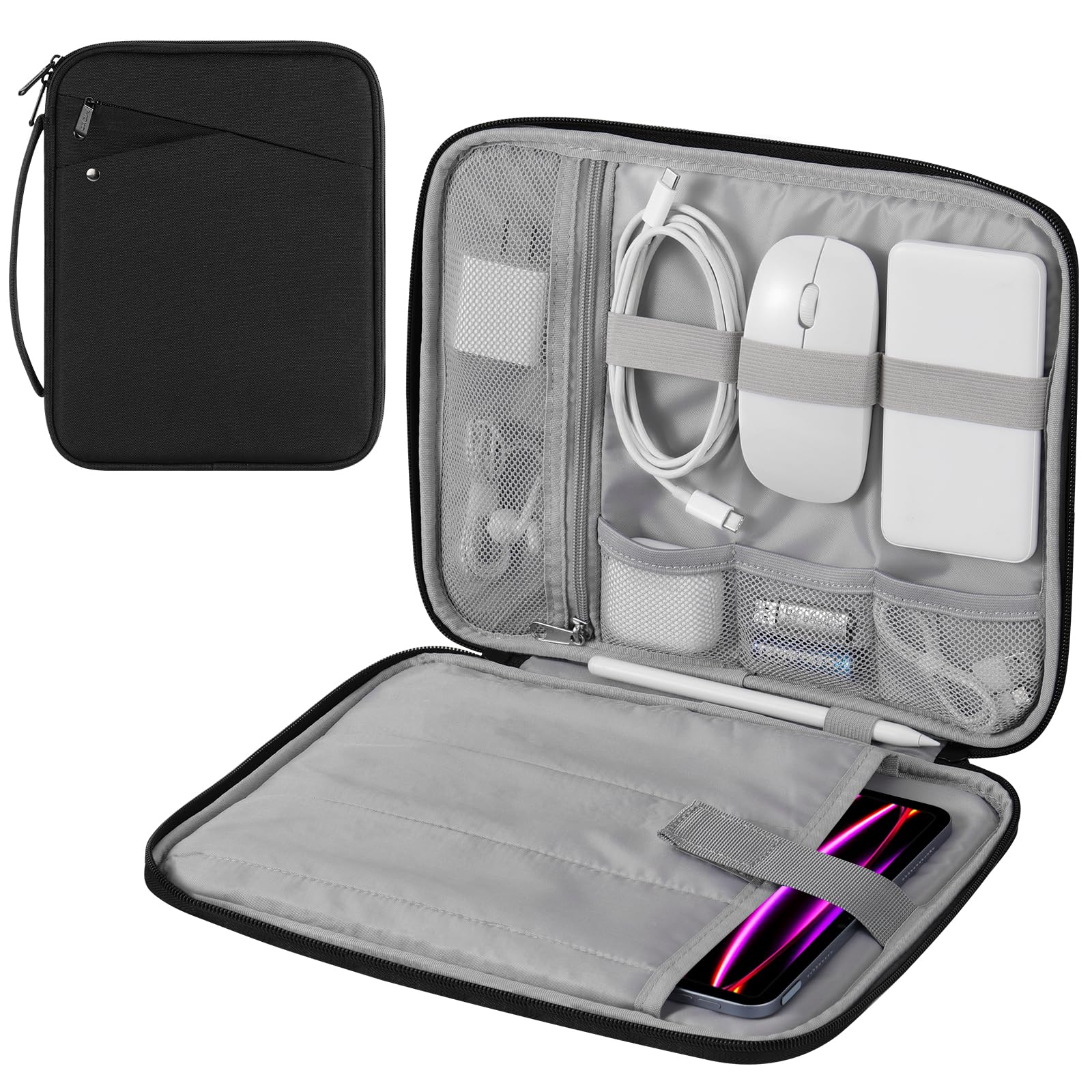 MoKo 12.9 Inch Tablet Sleeve Carrying Case with Handle, Padded Protective Travel Bag for New 13 Inch iPad Pro M5 & Air M3 2025, 