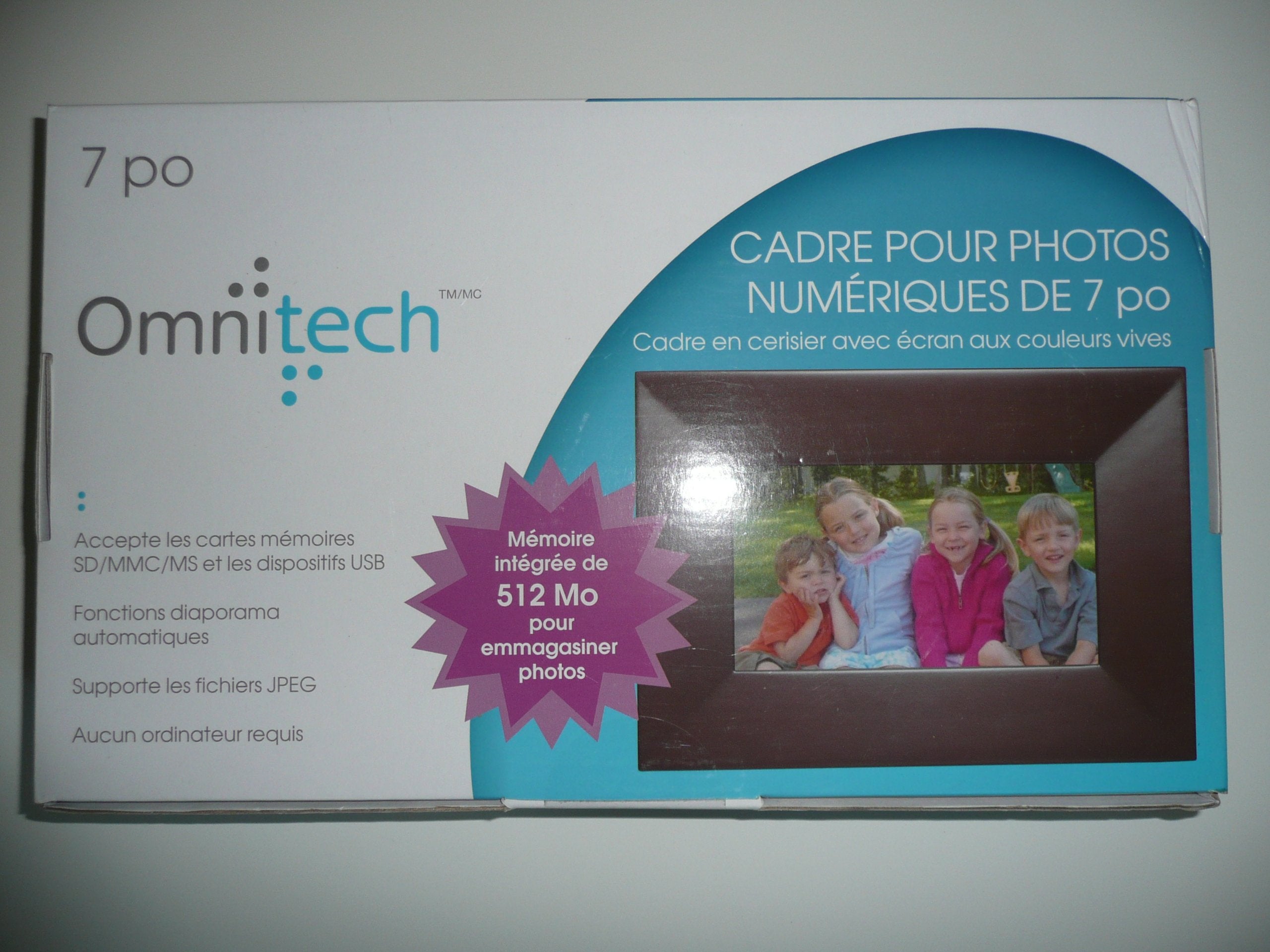 Omnitech 7 In Digital Photo Frame 512Mb Built In Memory