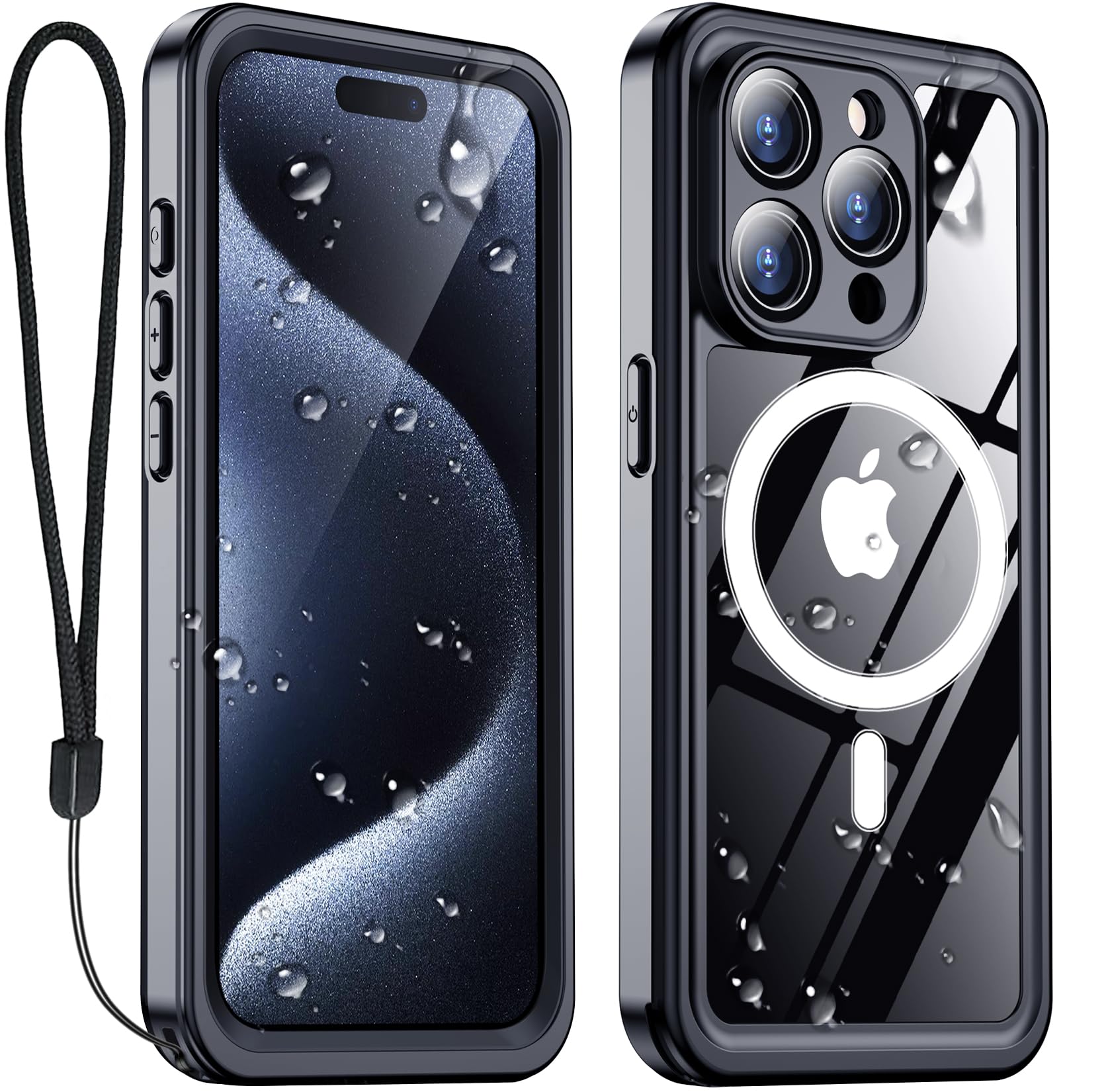 Temdan For Iphone 15 Pro Case Waterproof, [Built In Screen Protector][Ip68 Underwater][15Ft Military Dropproof][Compatible With