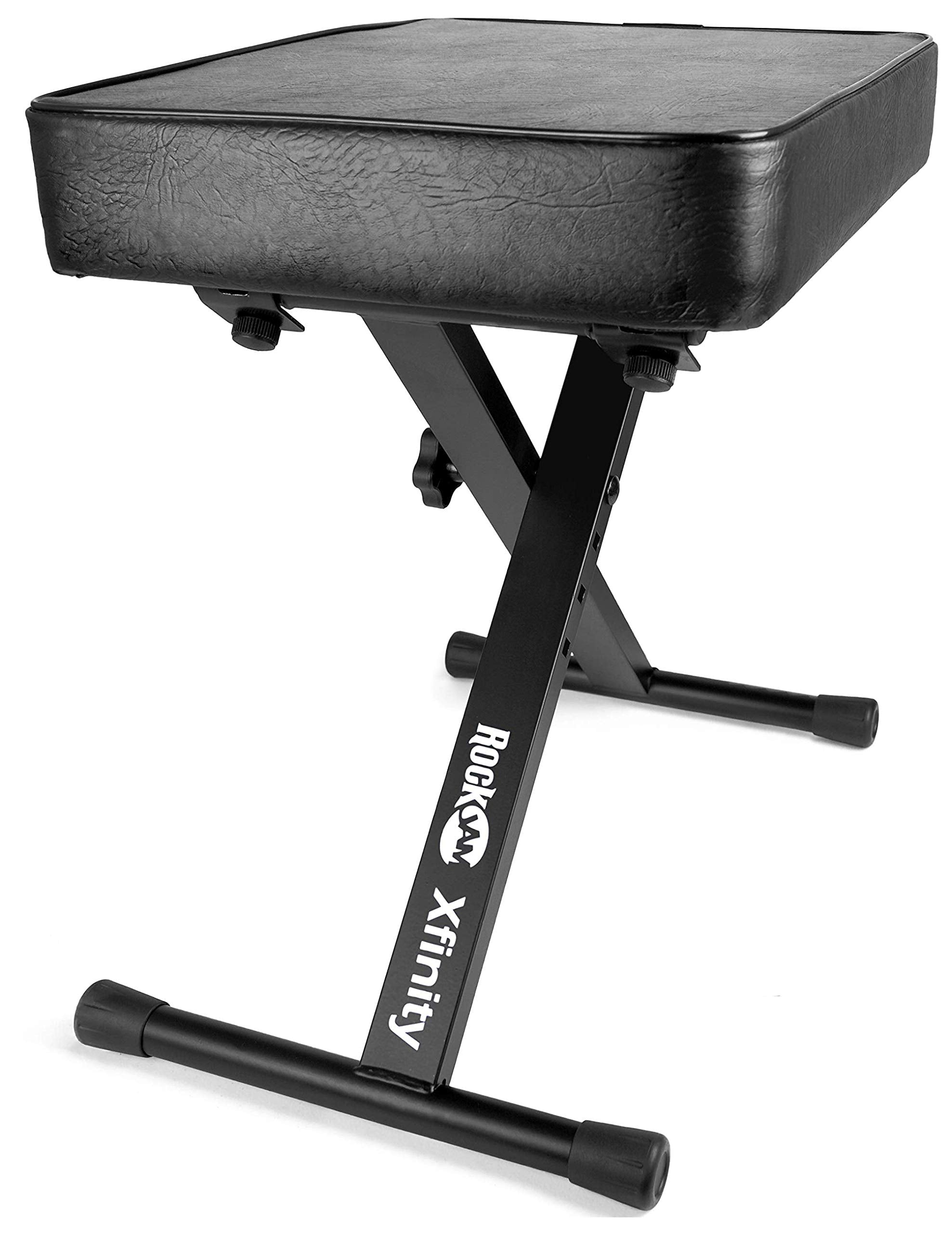 Rockjam Kb100 Adjustable Padded Keyboard Bench, X Style, Black