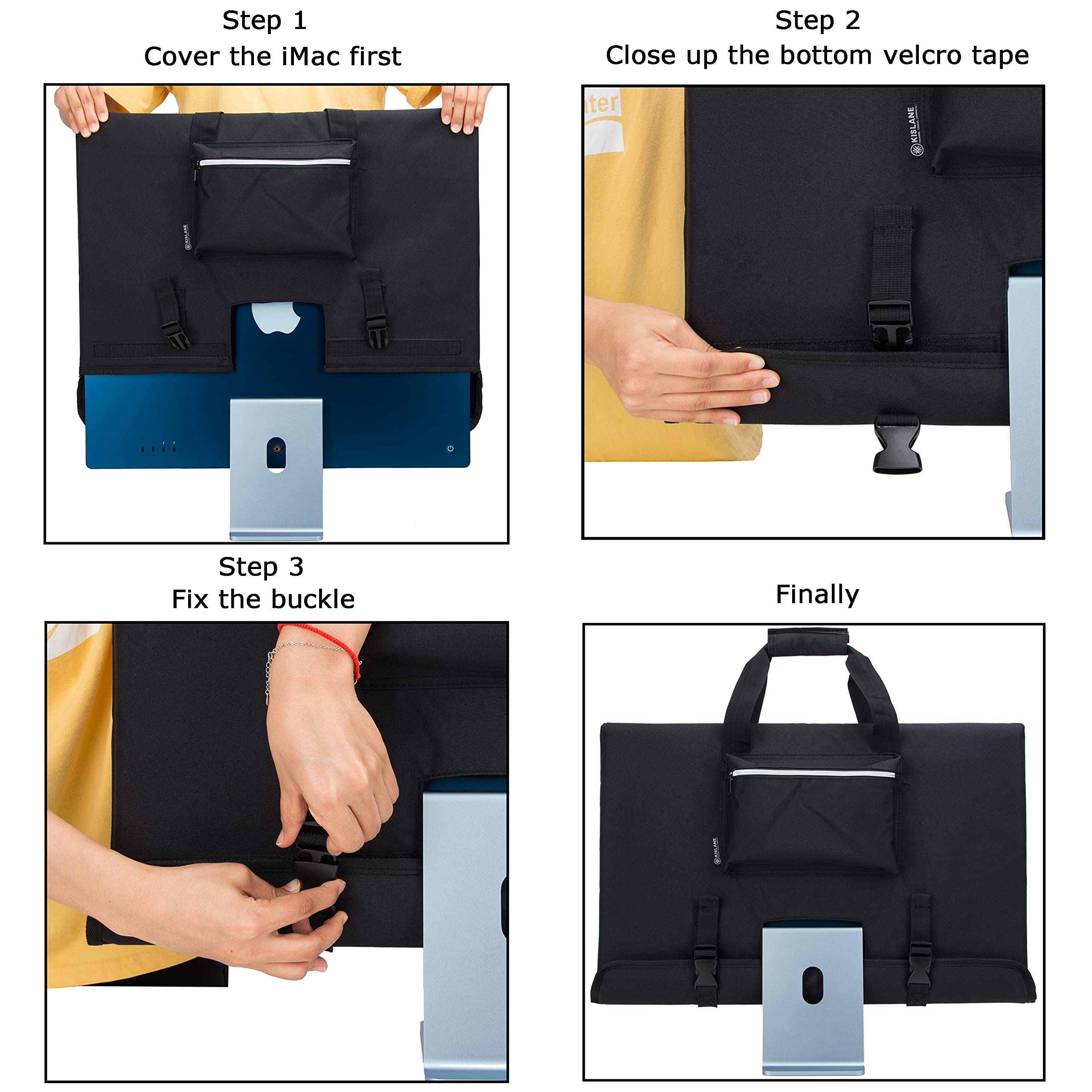 Kislane Travel Carrying Case For 24'' Imac Desktop Computer, Protective Storage Bag For Imac Monitor Dust Cover With Carry Handl