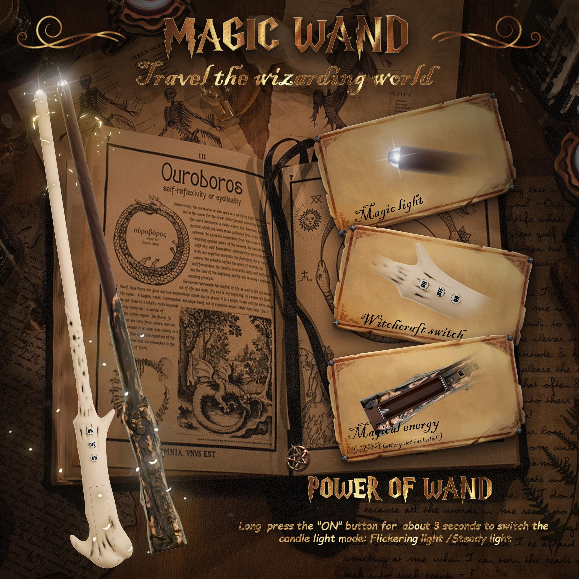 Afineth Floating Candles With Wand, Magic Hanging Candles 20 Pack, Flickering Flameless Floating Led Candles, White Battery Oper