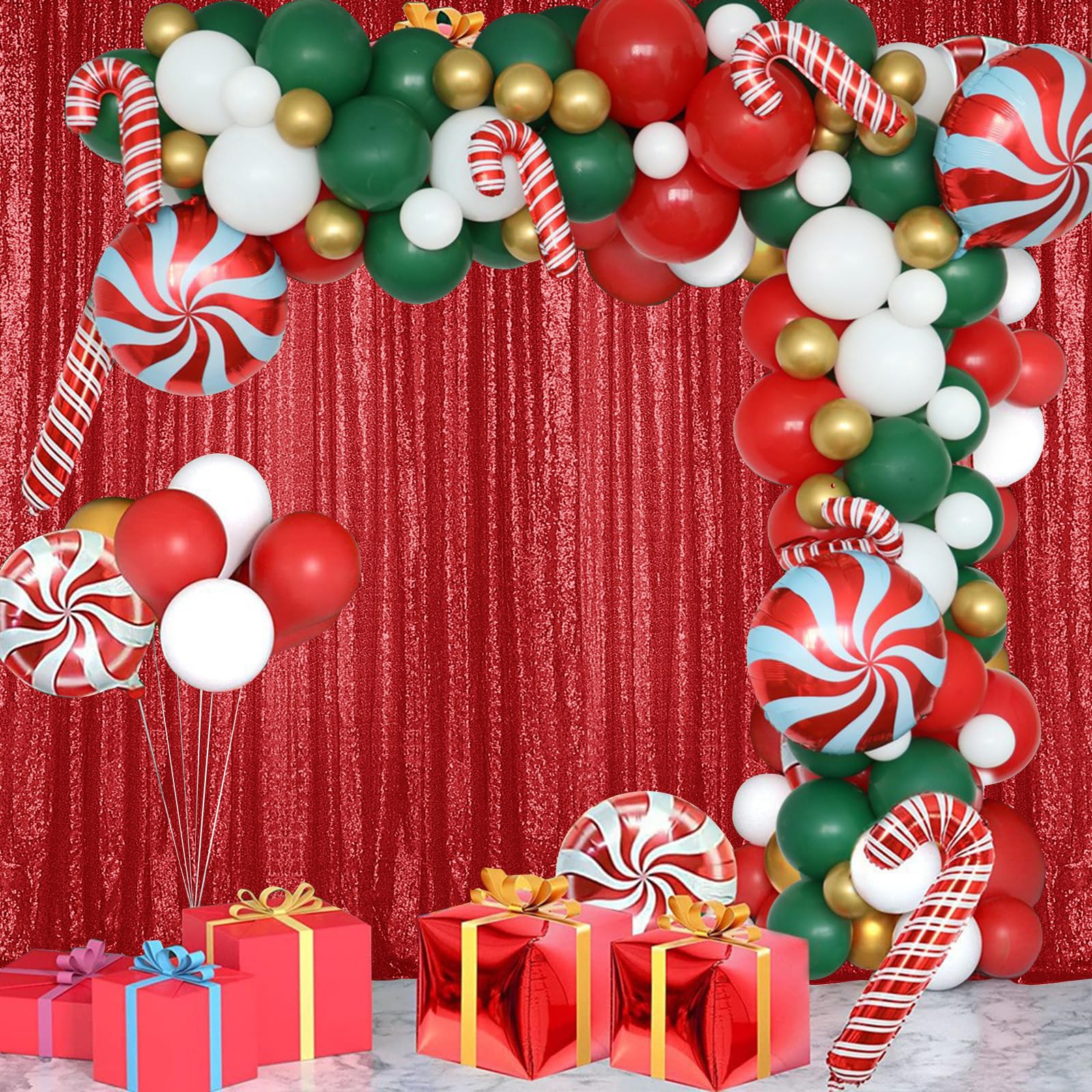 Sugargirl Red Sequin Backdrop Curtain 2 Panels 2Ftx8Ft Glitter Red Background Drapes Sparkle Photography Backdrop For Party Wedd