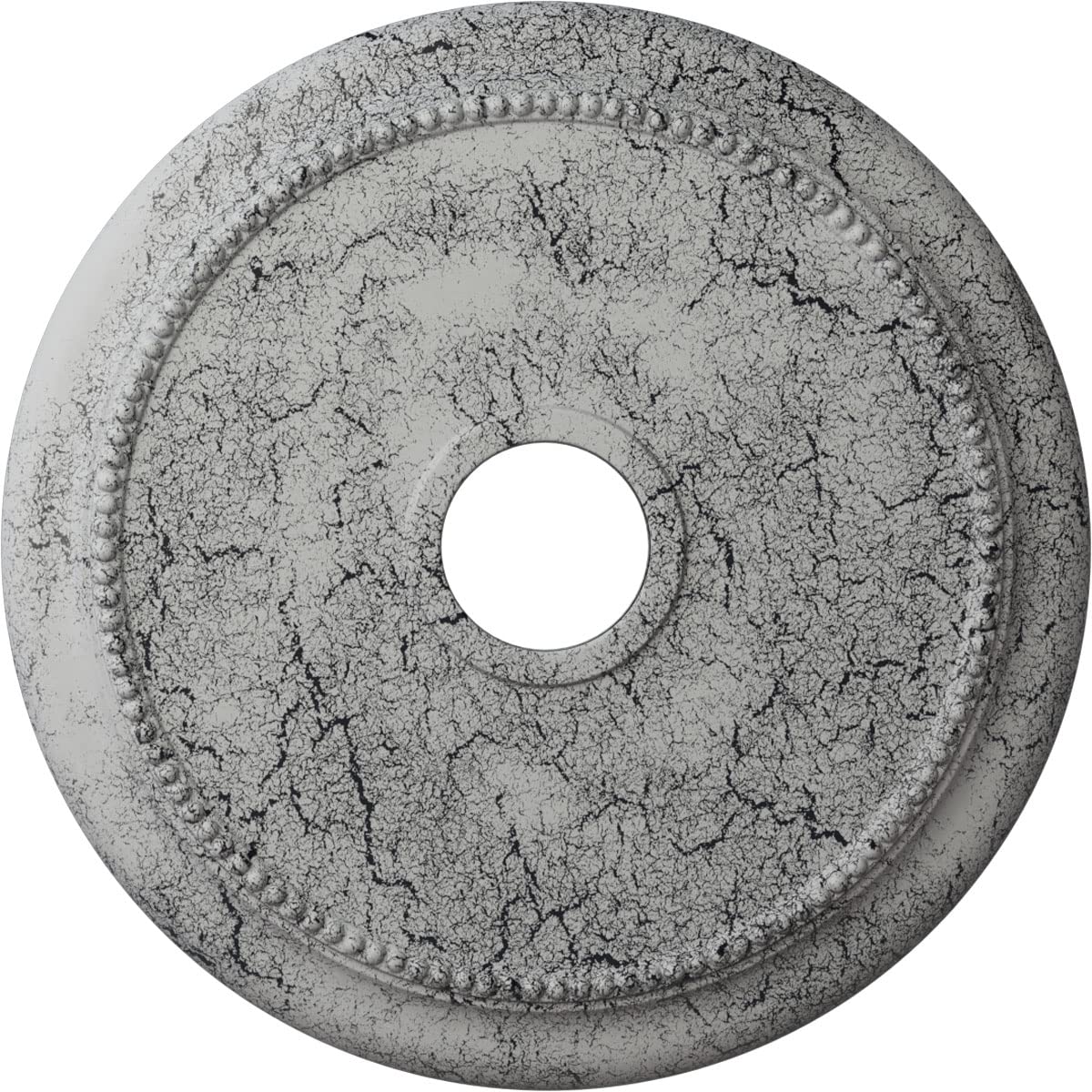 Ekena Millwork CM24CRUWC 24-1/8 x 4-3/8 x 2-1/4 Crendon Ceiling Medallion, Ultra Pure White Crackle