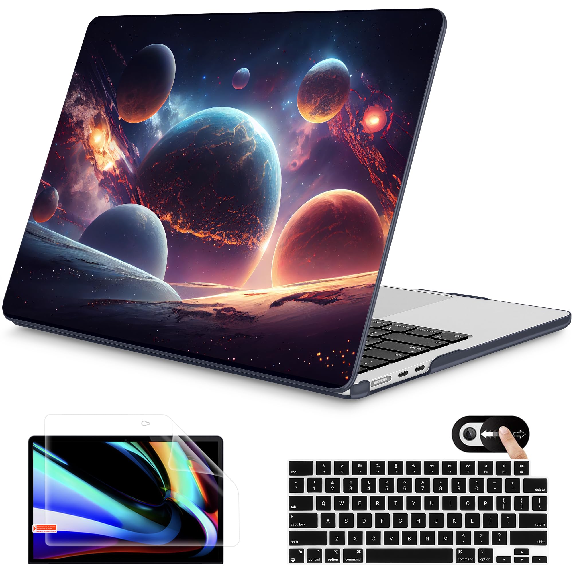 Mektron For 2024 M3 Macbook Air 13.6 Inch A3113 Case Compatible 2022 2023 A2681 M2 Chip With Liquid Retina Display Touch Id, Pri