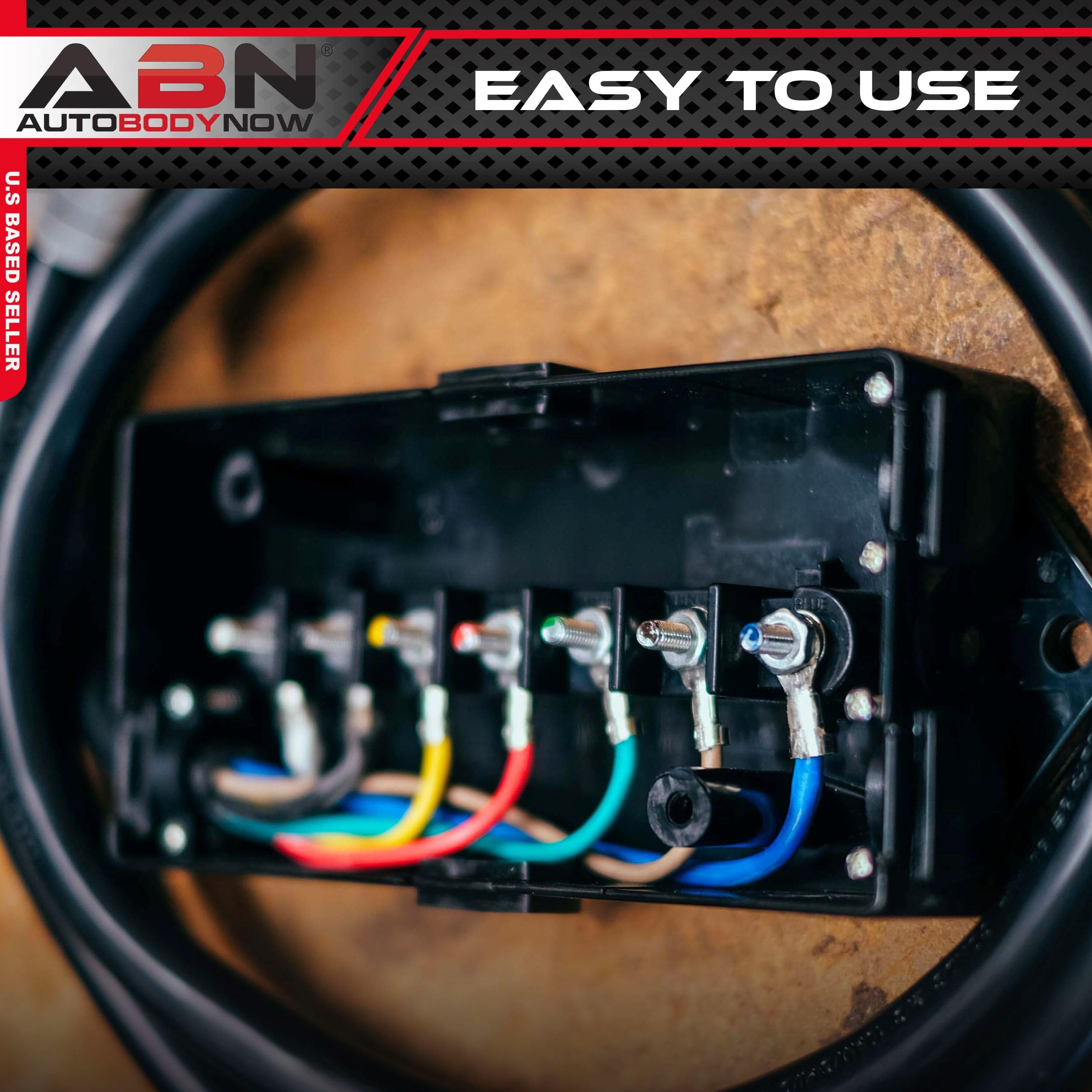 Abn 7 Pin Trailer Wiring Harness Plug Inline Trailer Cord   Roj Plug Trailer Cord With 7 Gang Junction Box And 4Ft Cord