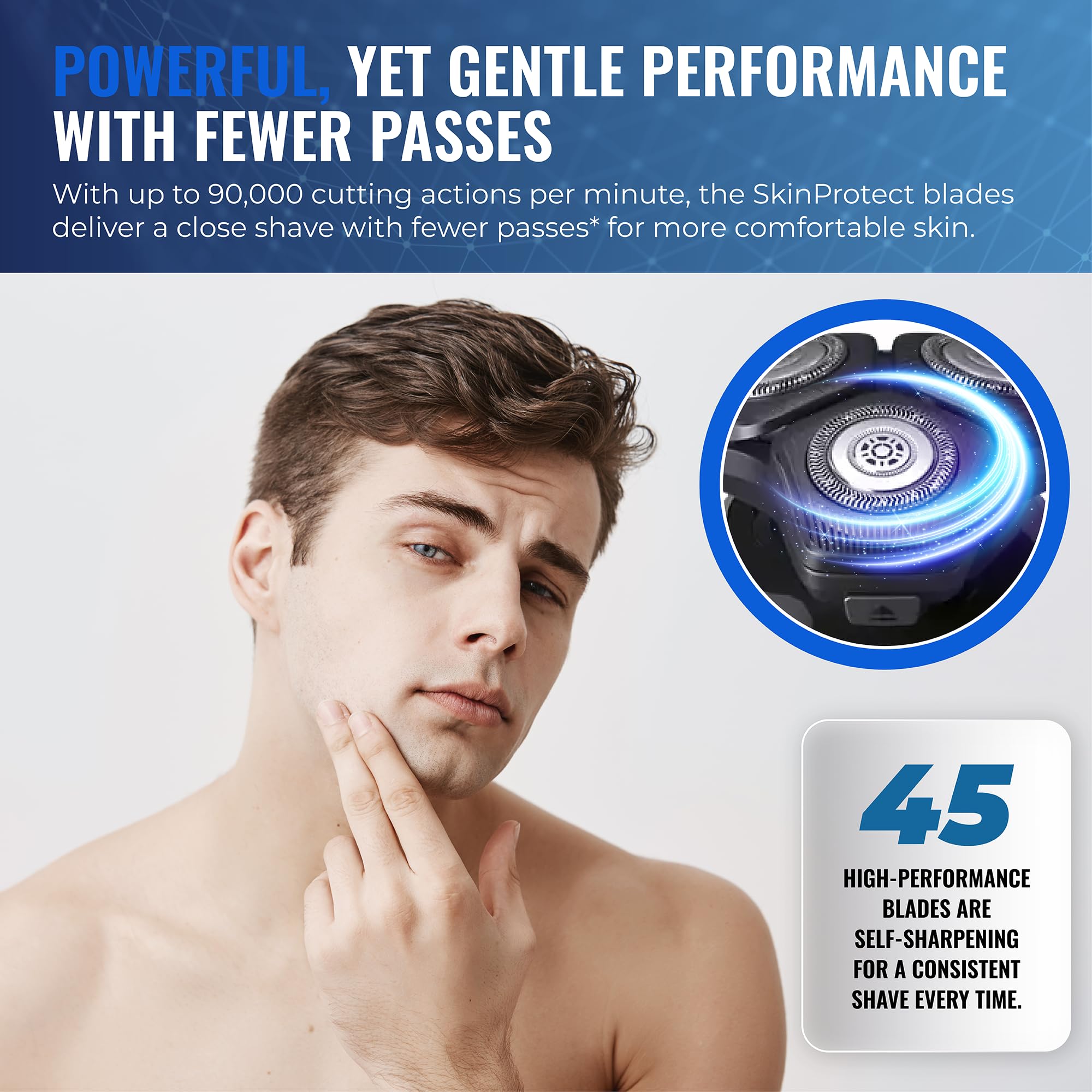 Philips Electric Shavers For Men, Rechargeable Wet/Dry Electric Shaver With Senseiq Technology, Cordless Electric Razors For Men