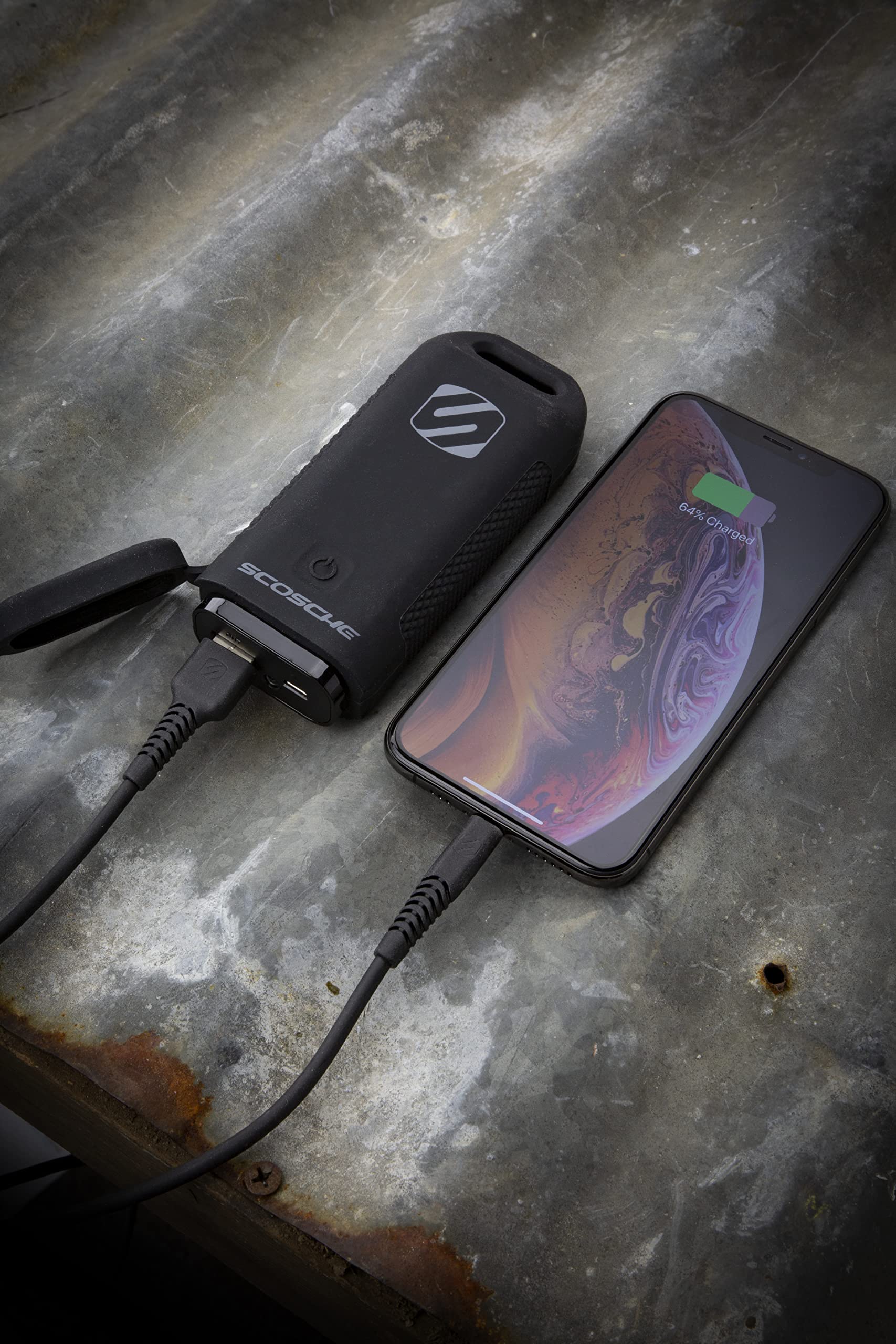 Scosche HDi3B10SG SP Strikeline Heavy Duty Premium USB to MFi Certified Lightning Charge & Sync Braided Cable 10 ft. Black/Space Gray