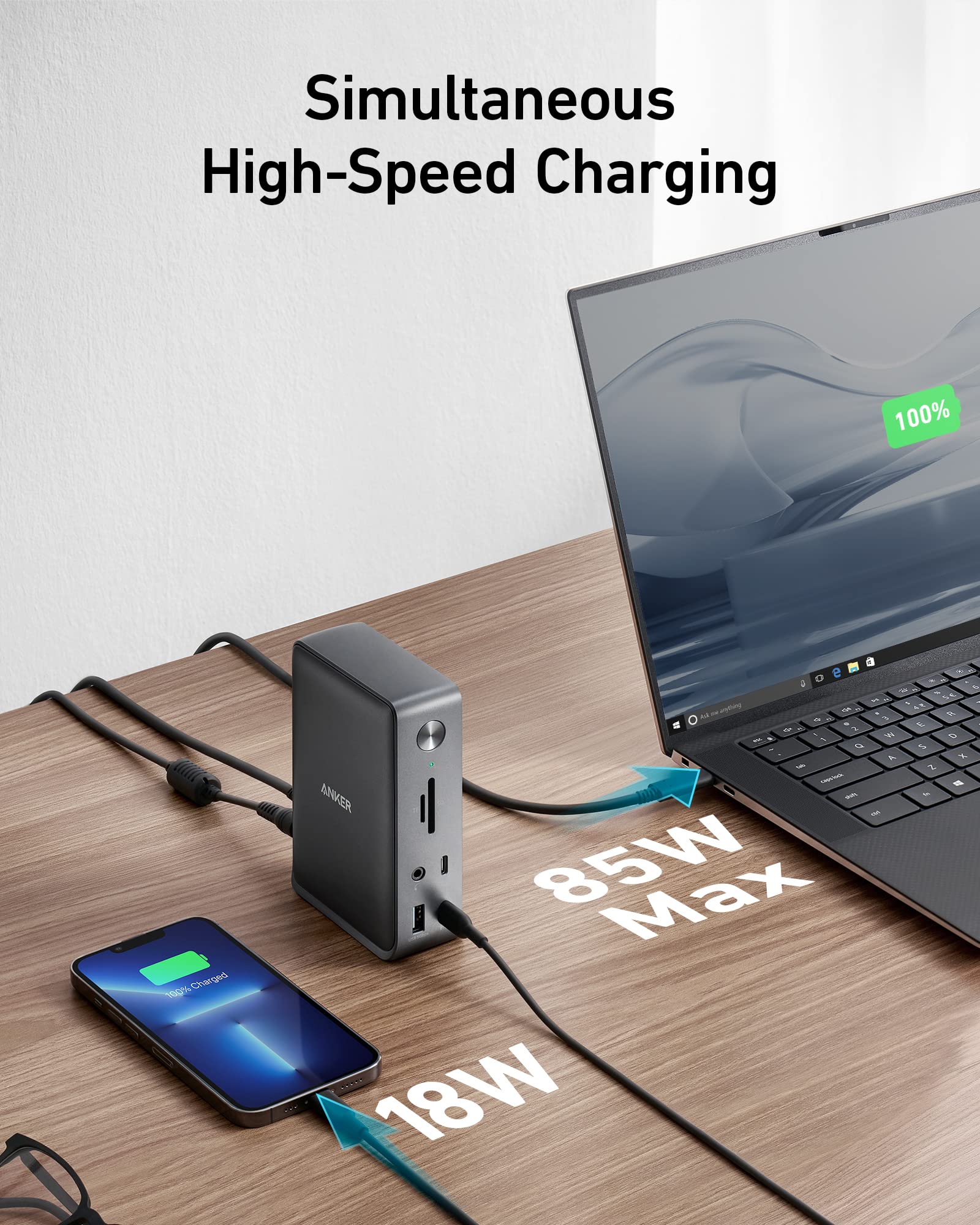 Anker Docking Station, Anker 575 Usb C Docking Station (13 In 1), Triple Display, 4K Hdmi, 10 Gbps Usb C And 5 Gbps Usb A Data,