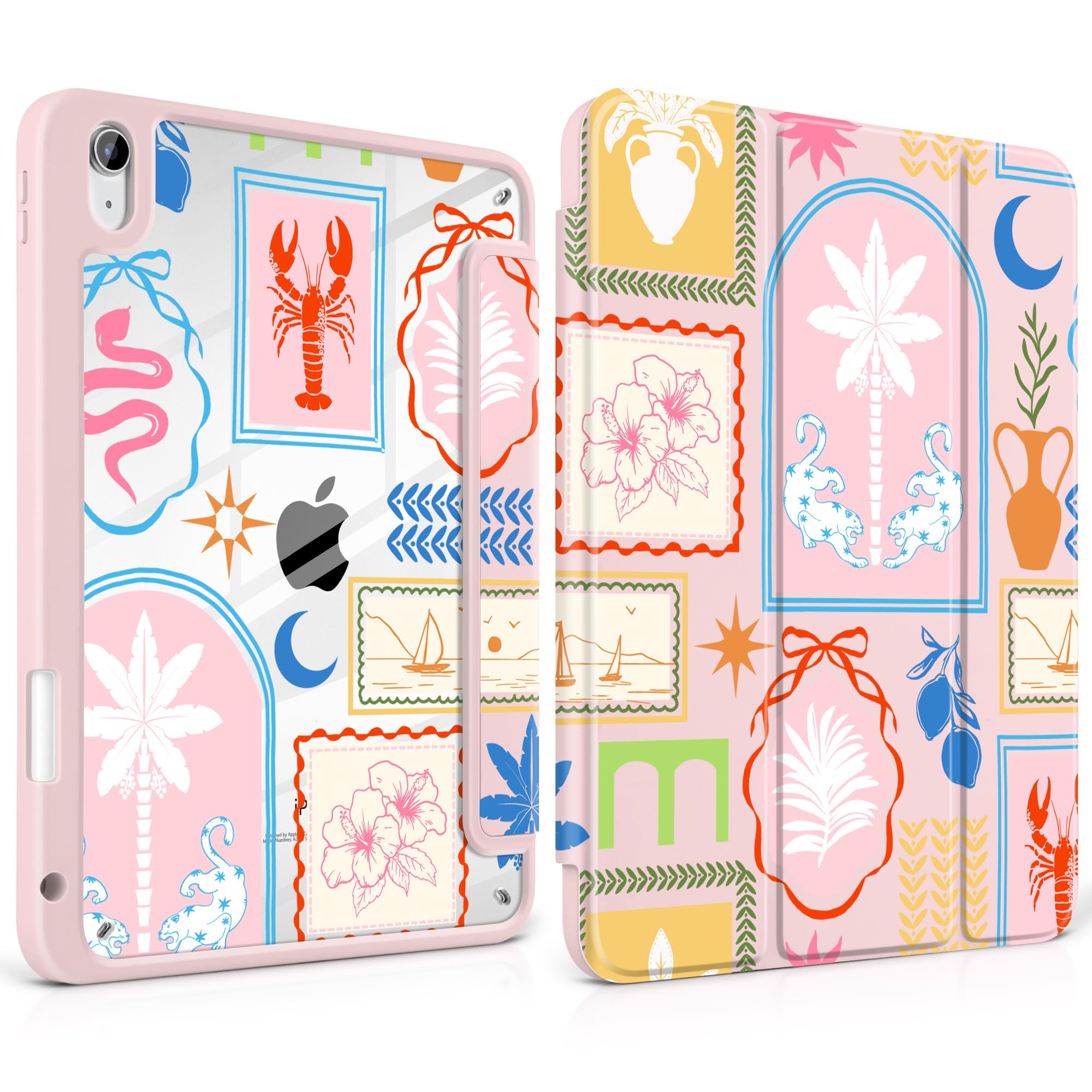 Loyrina Case for iPad Air 13 inch 2025 M3 2024 M2 Release Slim Lightweight Shockproof Cute Light Pink Cover with Clear Back TPU 