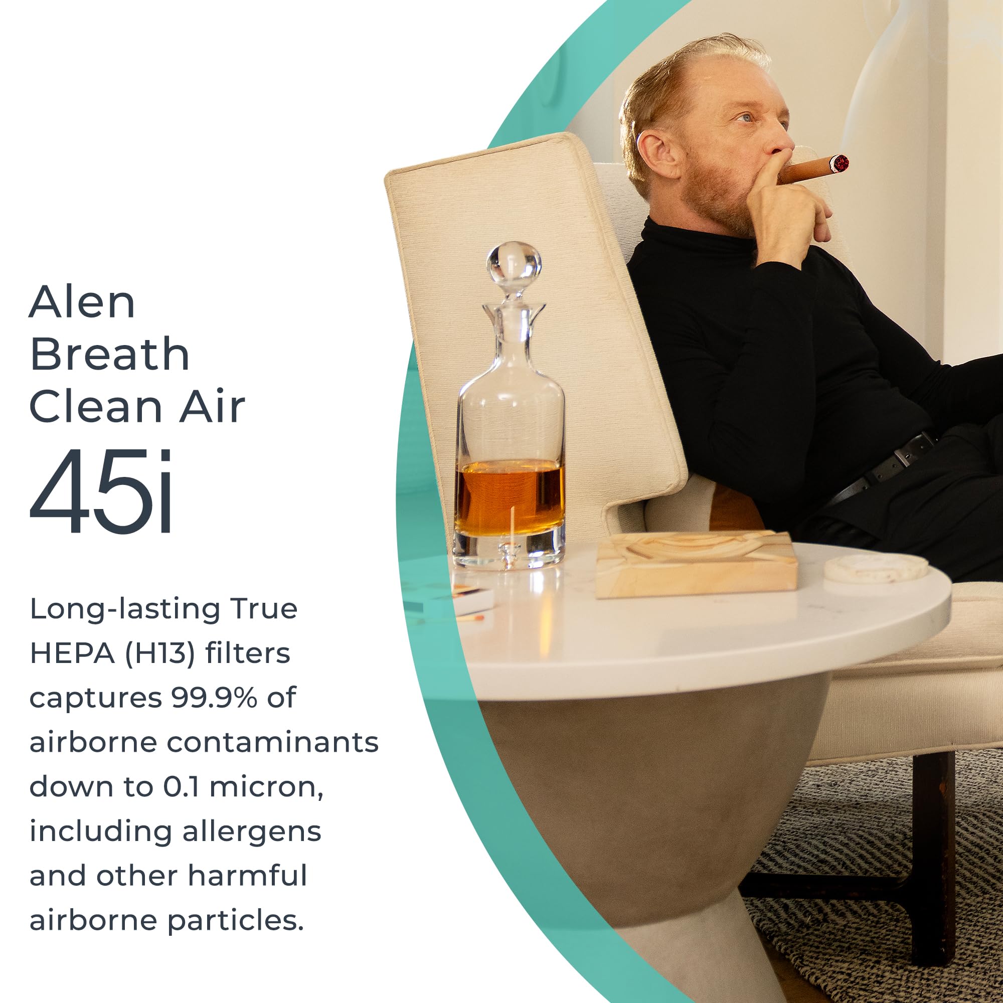 Alen Air Purifier Breathesmart Flex Hepa W/ Voc/Smoke Filter   1400 Sq. Ft   Perfect For Bedrooms   Captures Allergens, Dust, &