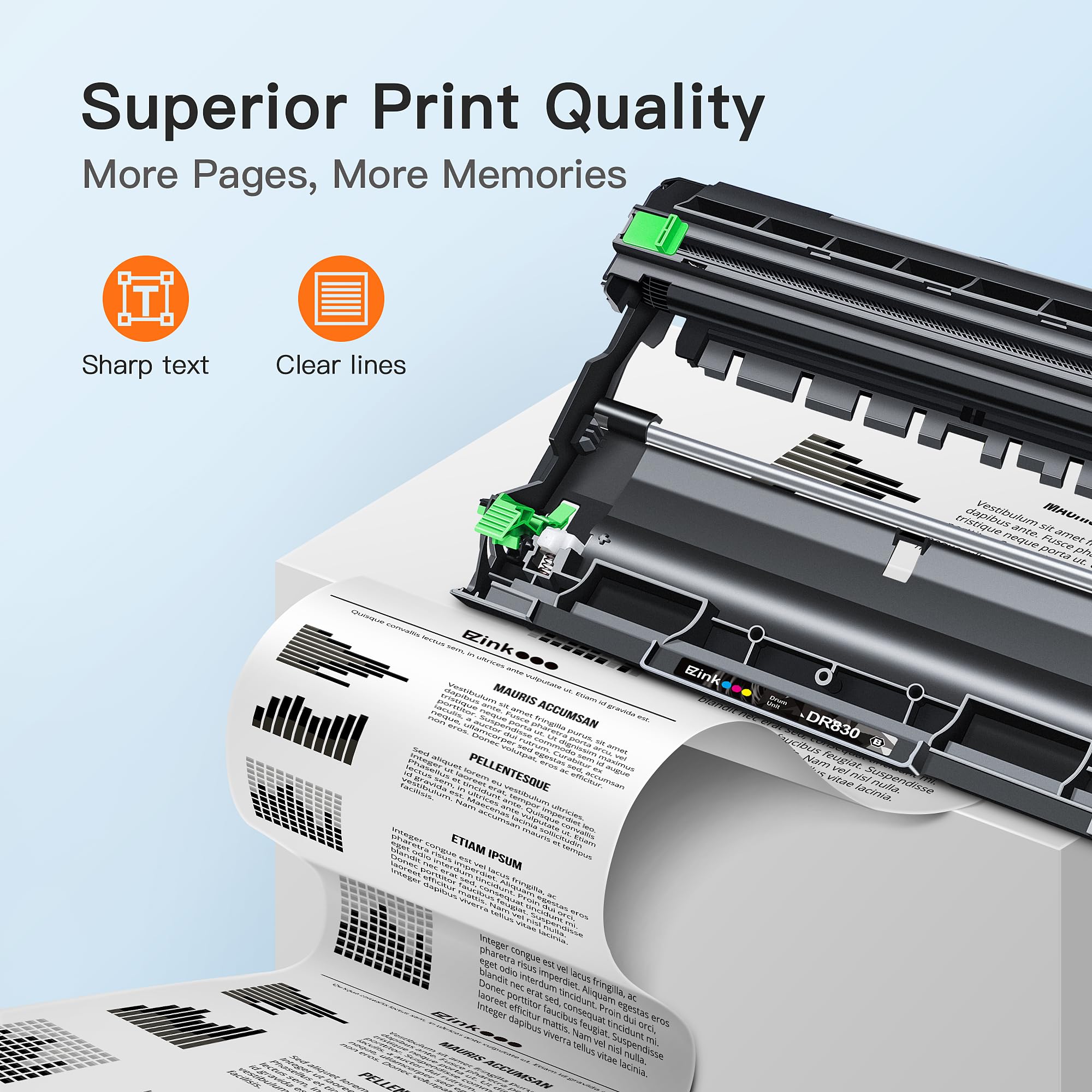 E Z Ink Compatible Drum Unit Replacement For Brother Dr830 Dr 830 Tn830 Tn 830 Drum Unit To Use With Hl L2460Dw Dcp L2640Dw Hl L
