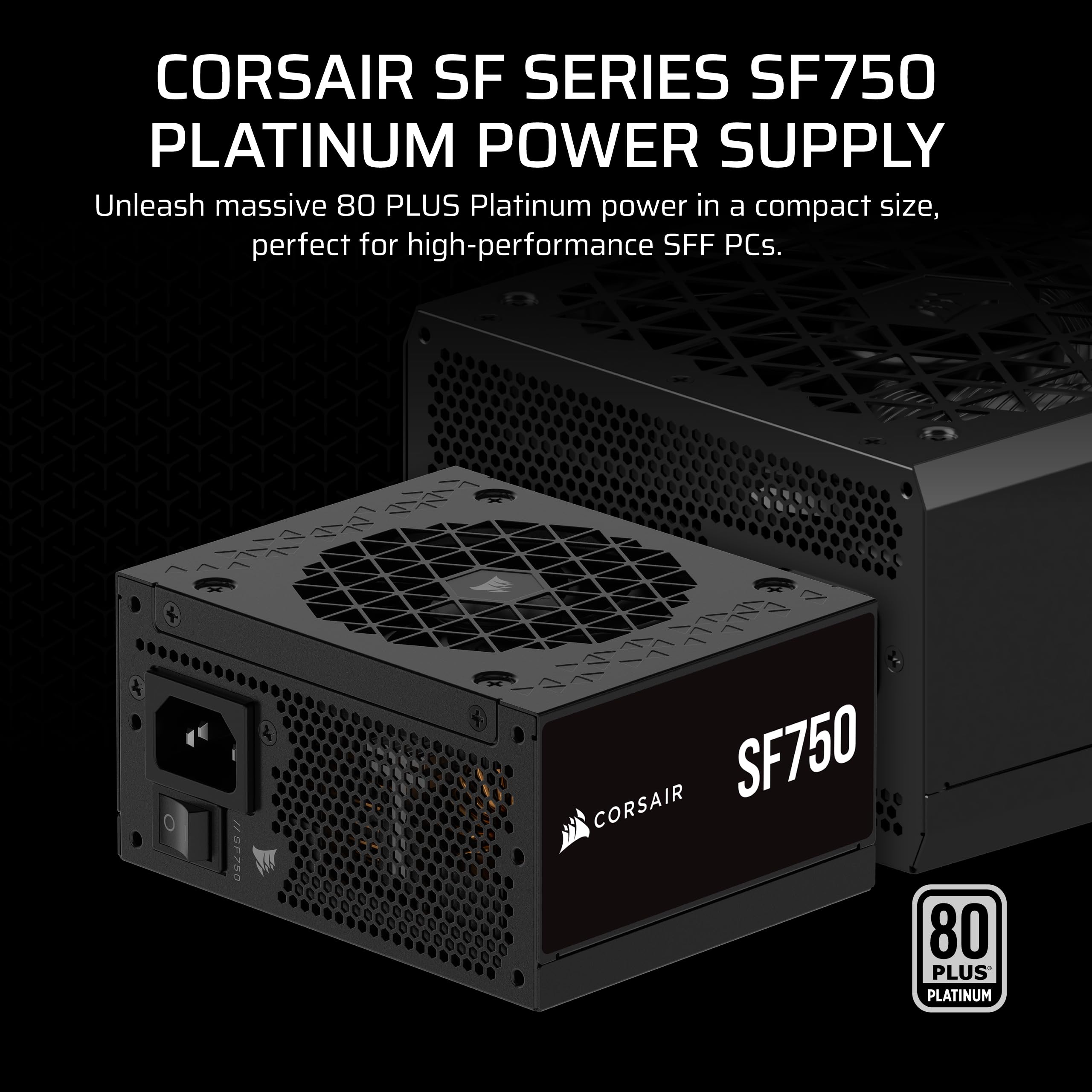 Corsair Sf750 (2024) Fully Modular Low Noise 80 Plus Platinum Atx Power Supply - Atx 3.0 Compliant - Pcie 5.0 Ready - Sfx-To-Atx