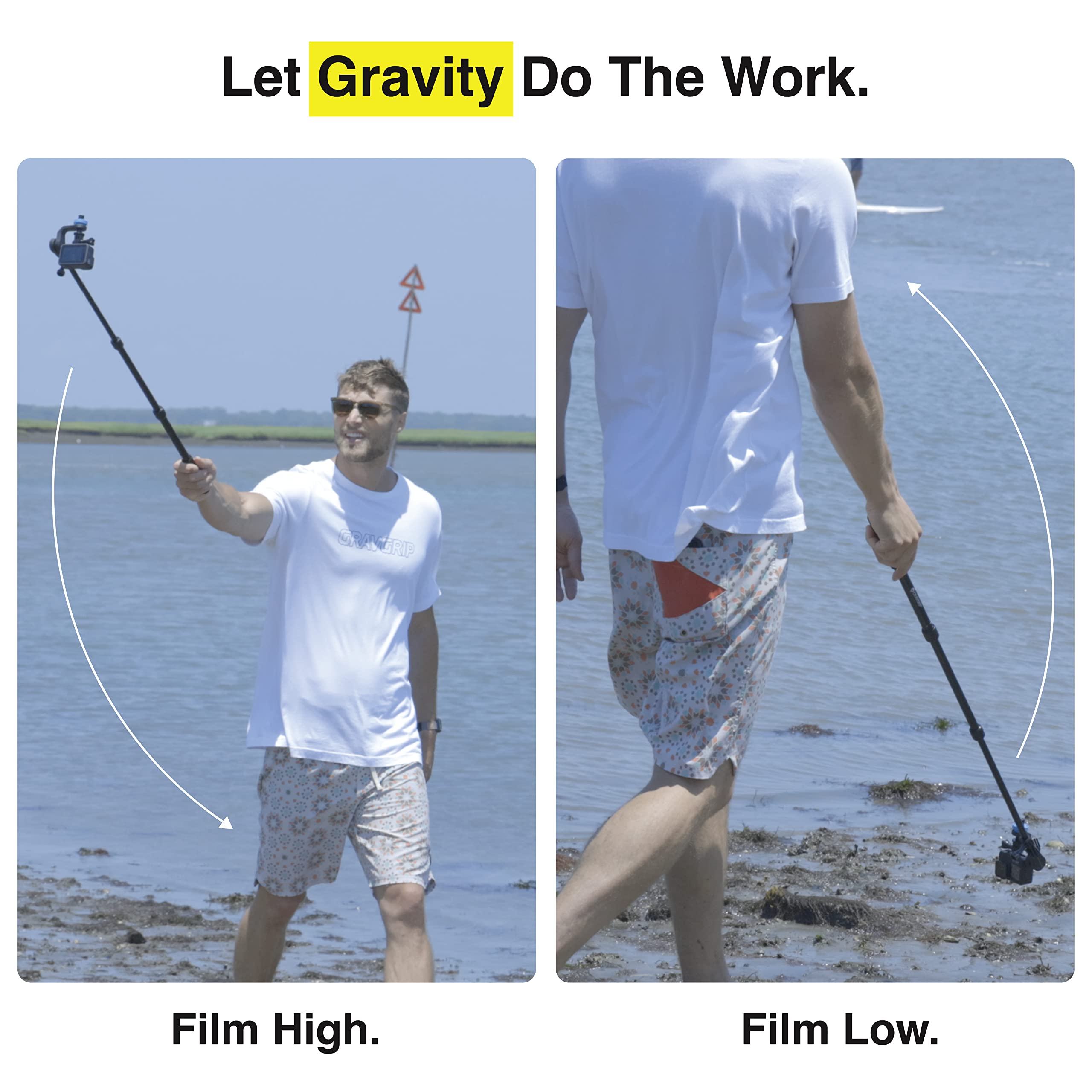 Gravgrip V2 Hydraulic Leveling Mount For Action Camera, Gopro, Dji, Insta360   Pocket Sized Leveler, Gimbal, Jib   No Batteries,