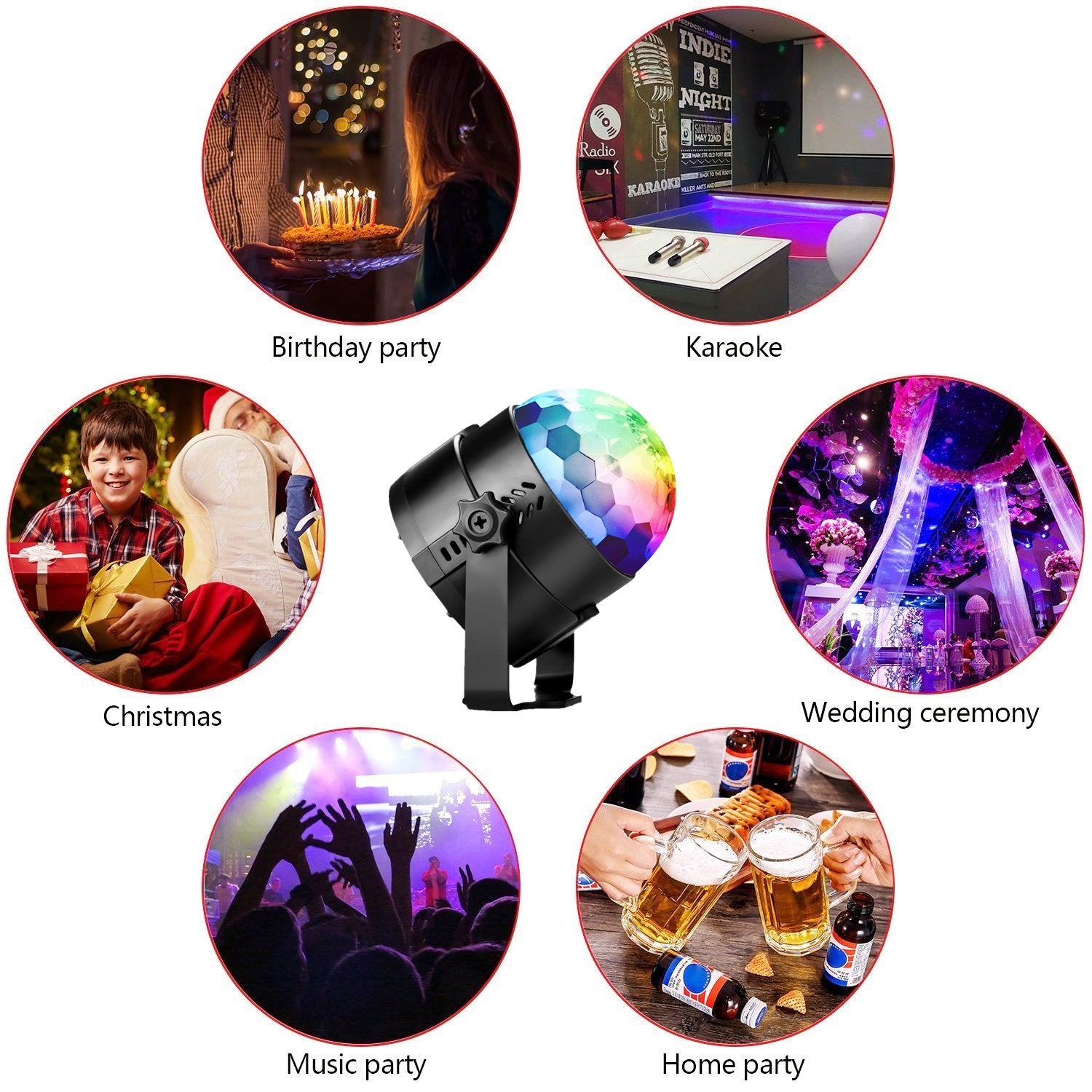 Disco Ball Disco Lights Coidea Party Sound Activated Storbe Light With Remote Control Dj Lighting,Led 3W Rgb Light Bal, Dance Li
