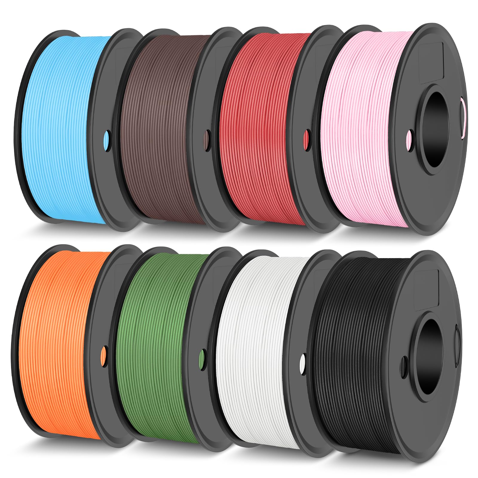 JAYO PLA Filament 1.75mm, 5KG Bulk Pack (11lbs), Large Capacity 3D Printer Filament Bundle, High Precision 0.02mm, Clog-Free, Ea