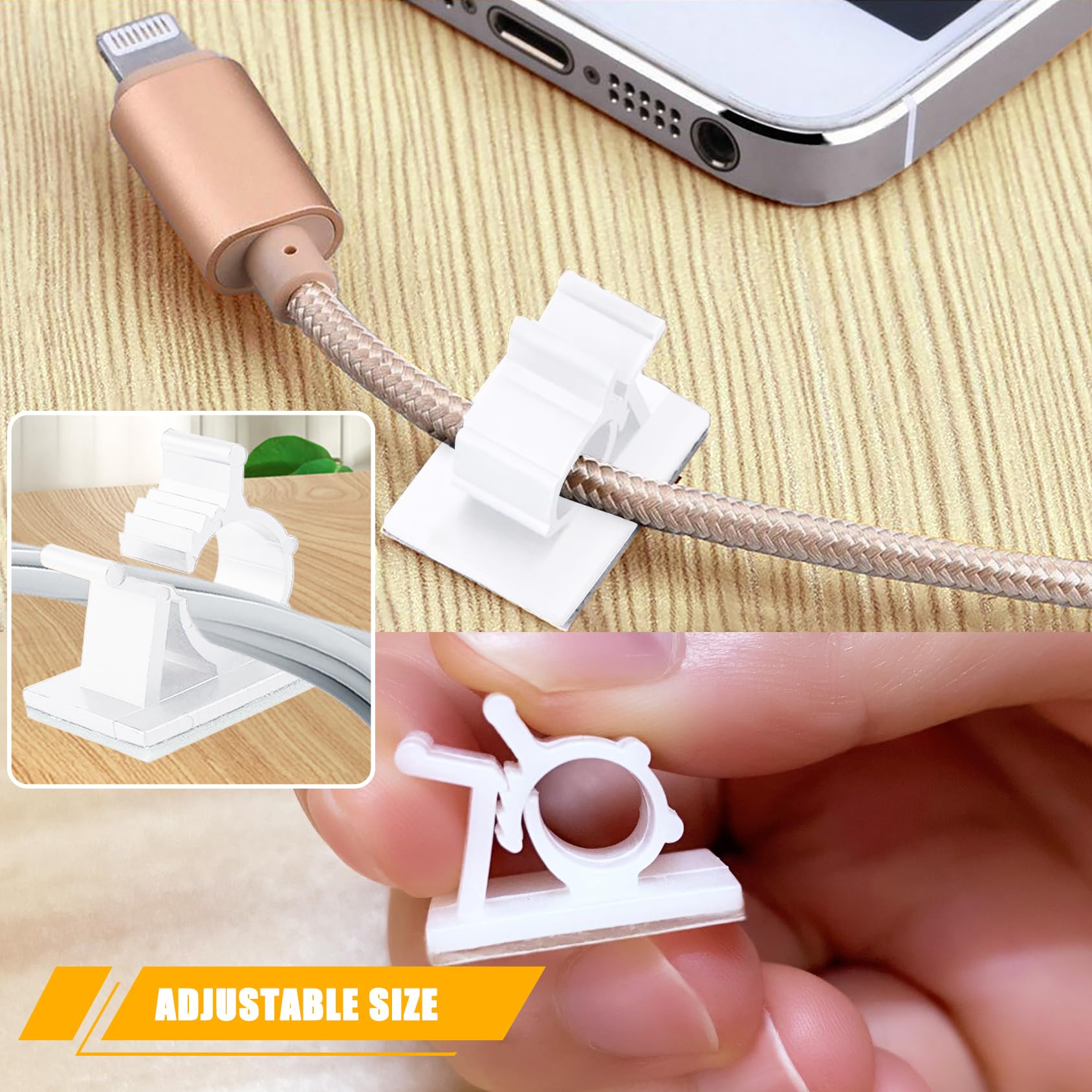 Viaky 30Pcs Self Adhesive Cable Clips Reusable Adjustable Nylon Bracket Automobile, Indoor And Outdoor Desk Wall Wiring Wire Fix