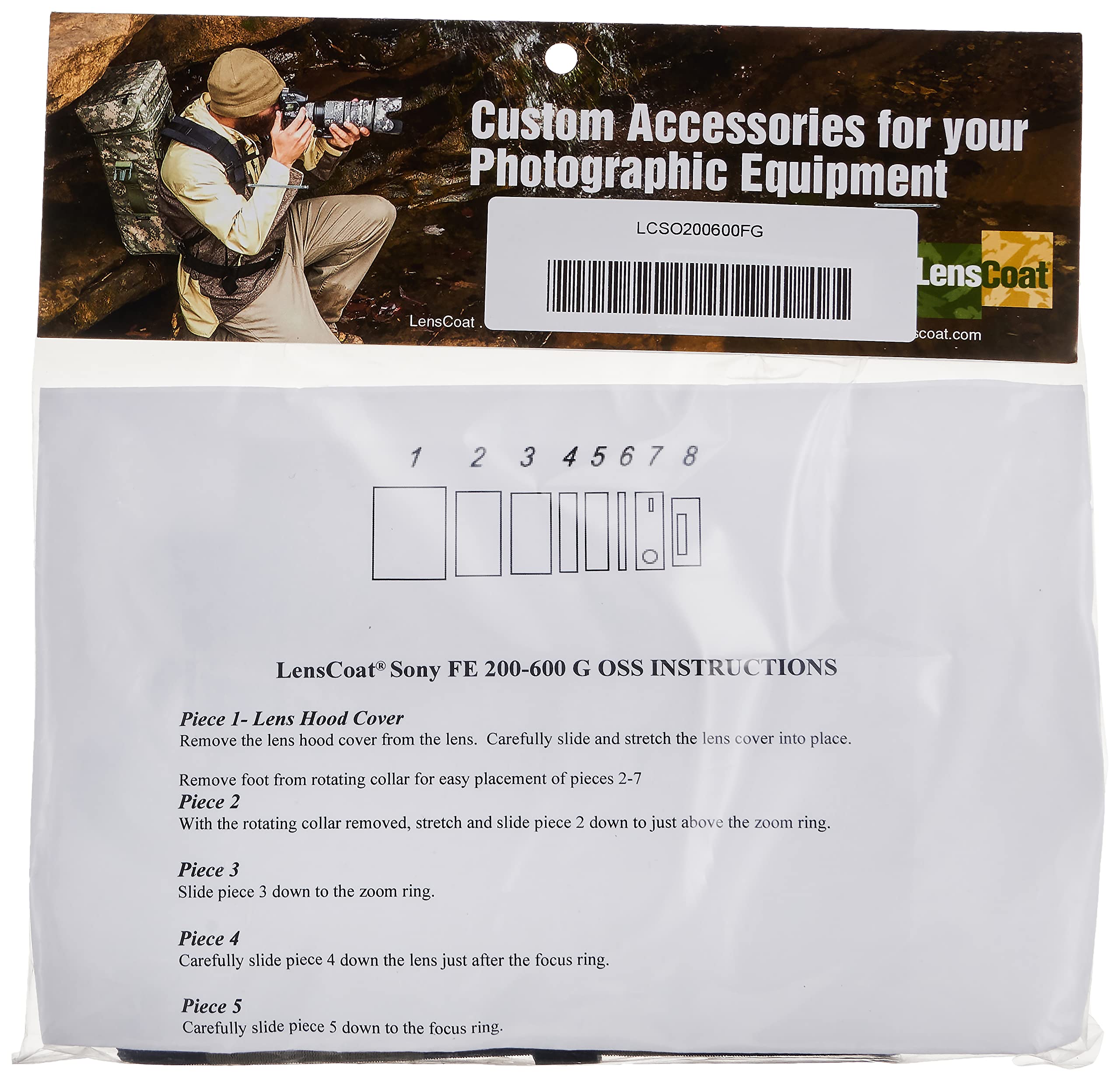 Lenscoat Lens Cover For Sony Fe 200-600 G Oss, Forest Green Camo