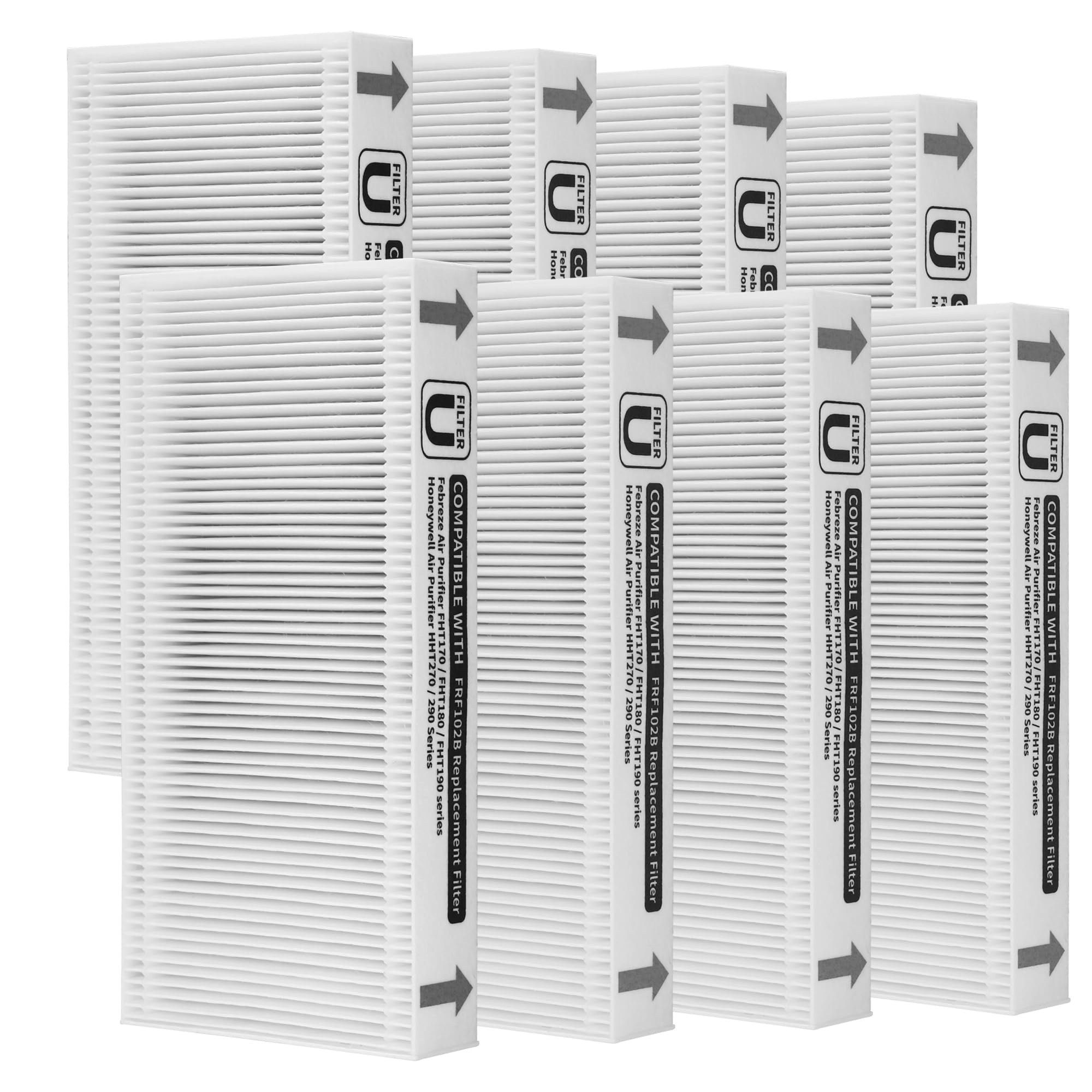 Gokbny 8 Pack Frf102B True Hepa Replacement Filter Compatible With Febreze Frf102B/Fht170/Fht180/Fht190 Purifiers And Honey Well