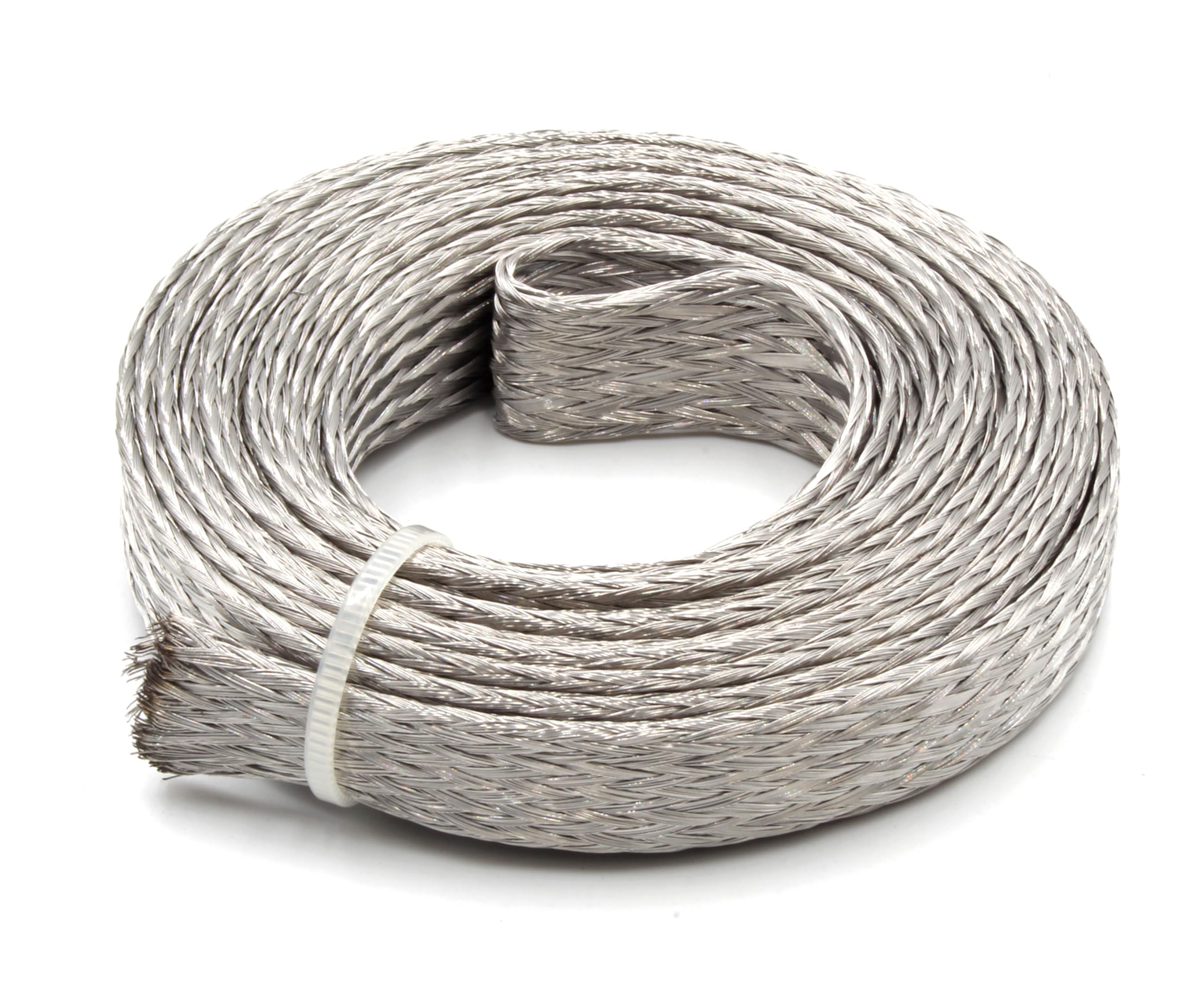 Electriduct 1/2 Stainless Steel Braided Sleeving - 10 Feet Flexible Expandable Mesh Sleeve for Cable Management