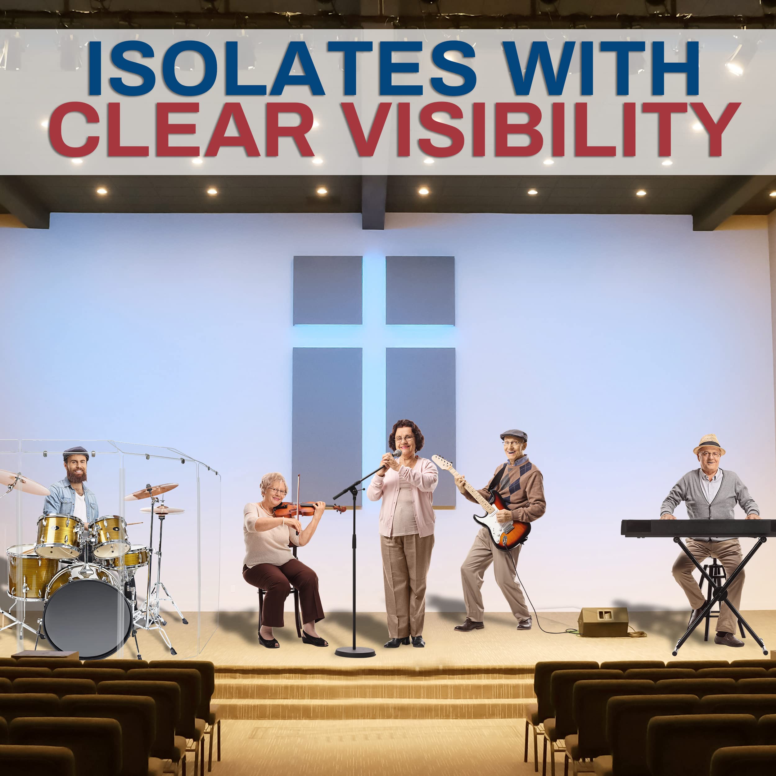 Pennzoni Drum Shield 4Ft W/Deflectors & Plastic Hinges, Comes W/ 5 Drum Panels, Plastic Hinges & Deflectors Connectors, Premium