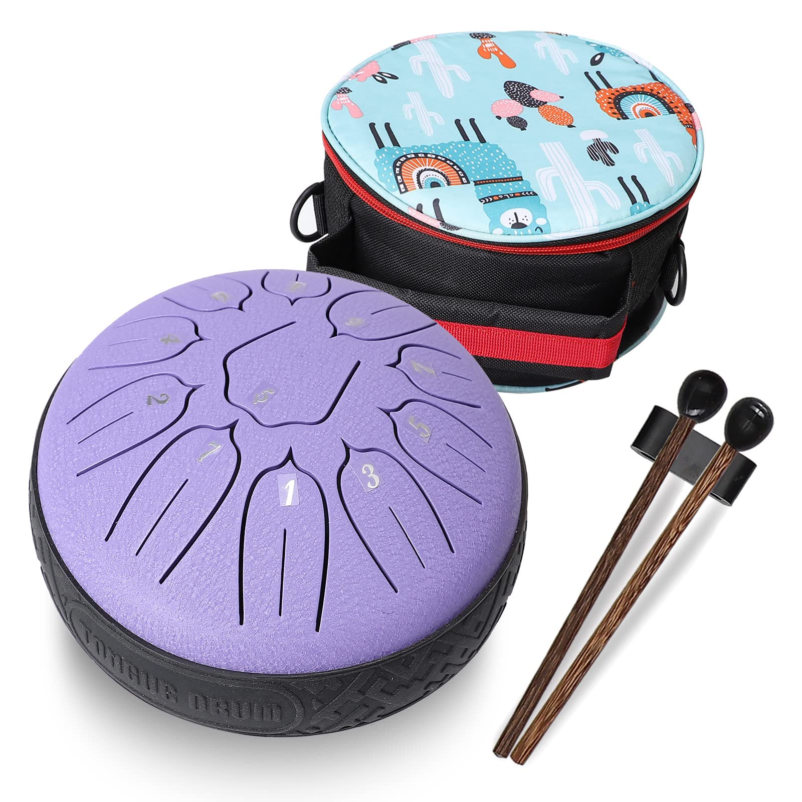 Steel Tongue Drum, Ubblove Handpan Drum 11 Notes 6 Inch Percussion Instruments With Mallets Bag For Meditation Musical Education