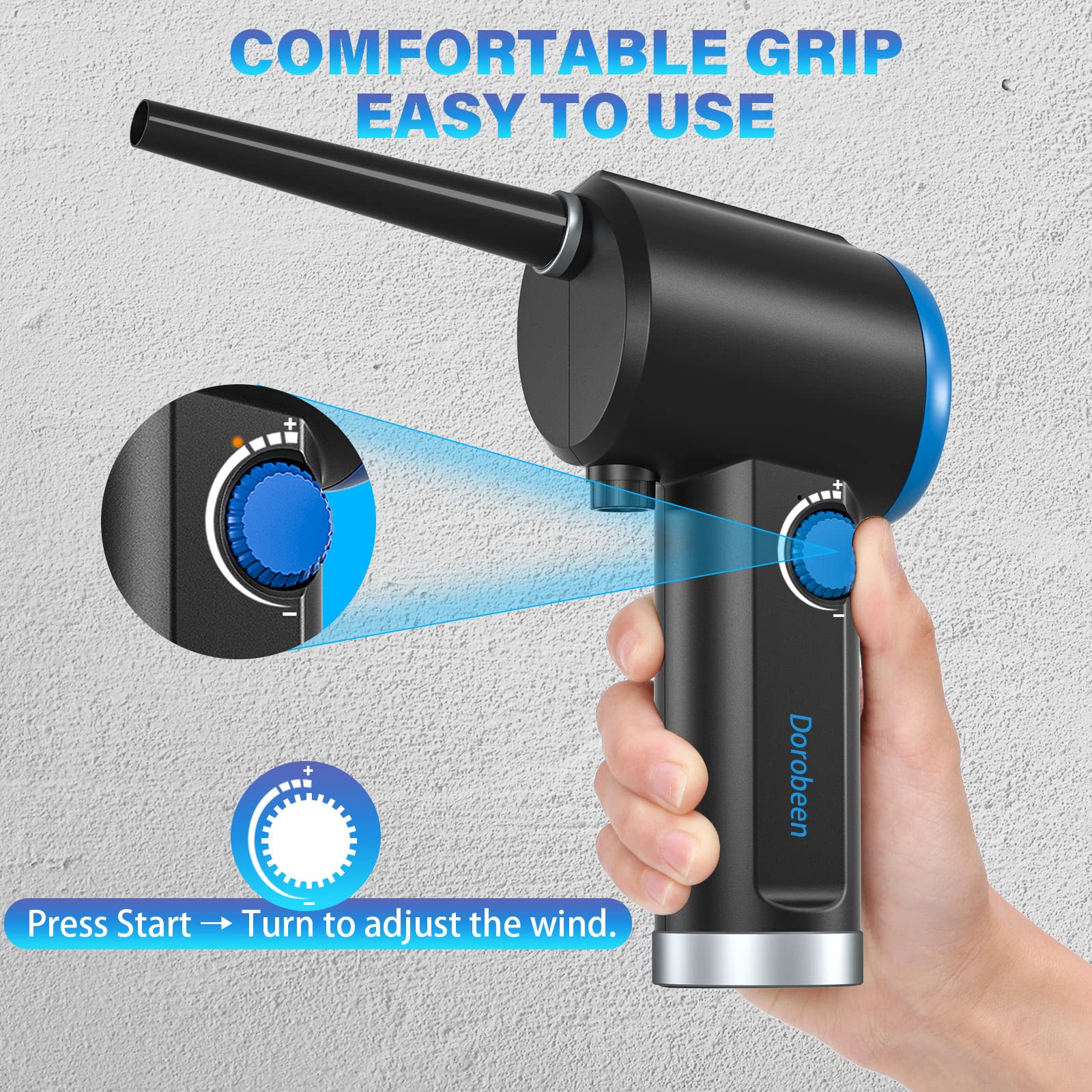 Dorobeen Compressed Air Duster, Electric Air Duster, Cordless Air Duster, Canned Air Duster For Computer, Keyboard Cleaner, Bldc