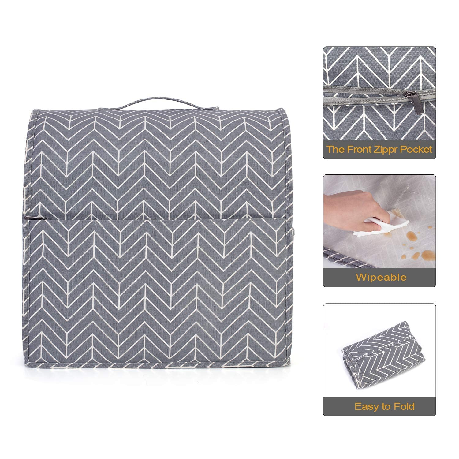 Yarwo Dust Cover For 4.5 Qt And All 5 Qt Stand Mixer, Protective Stand Mixer Cover With Top Handle And Pockets For Extra Accesso