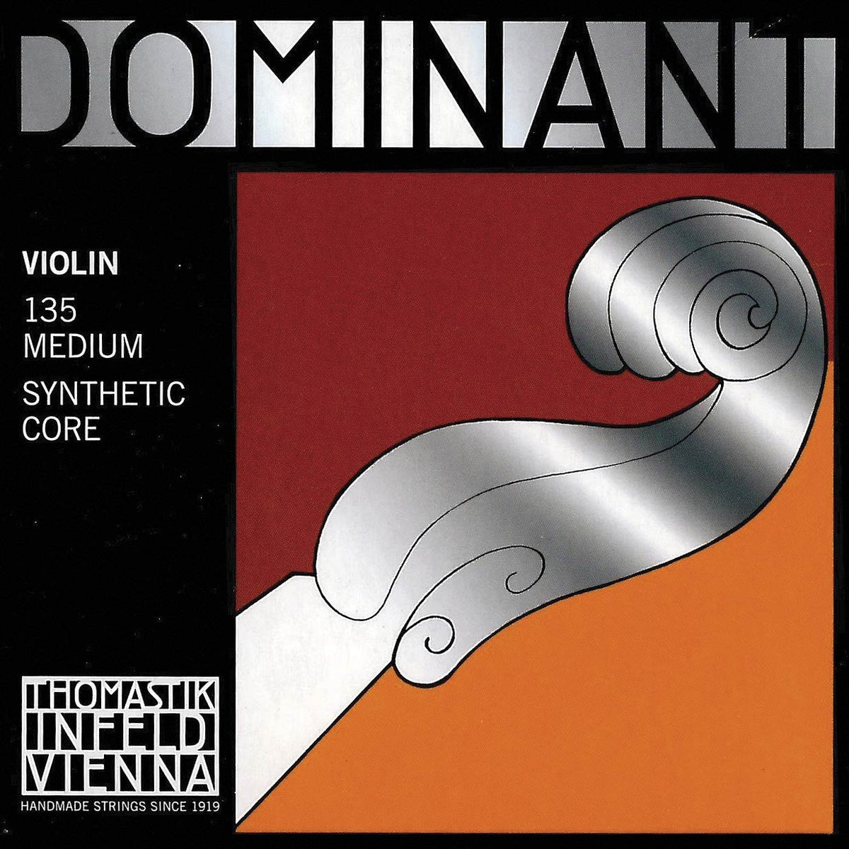 Thomastik Dominant 4/4 Violin String Set   Medium Gauge   Aluminum/Steel Ball End E