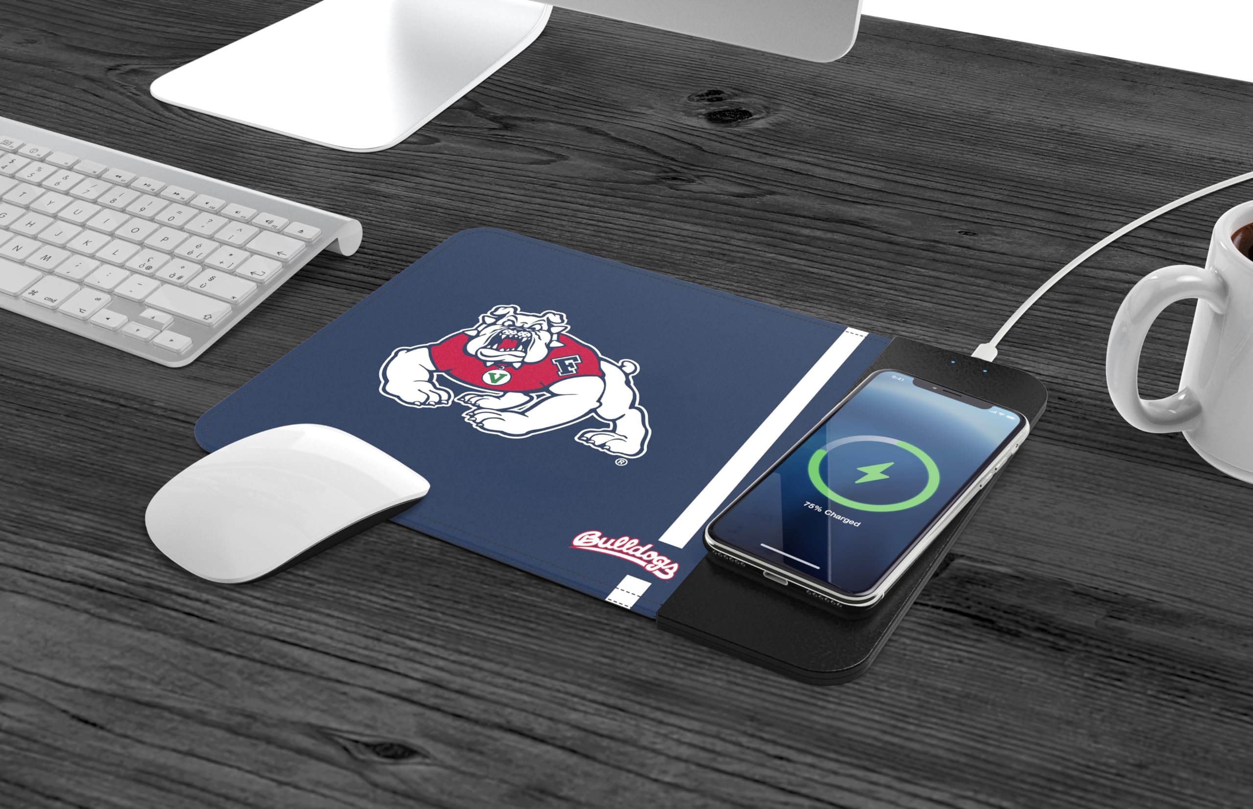 Soar Ncaa Wireless Charging Mouse Pad, Fresno State Bulldogs