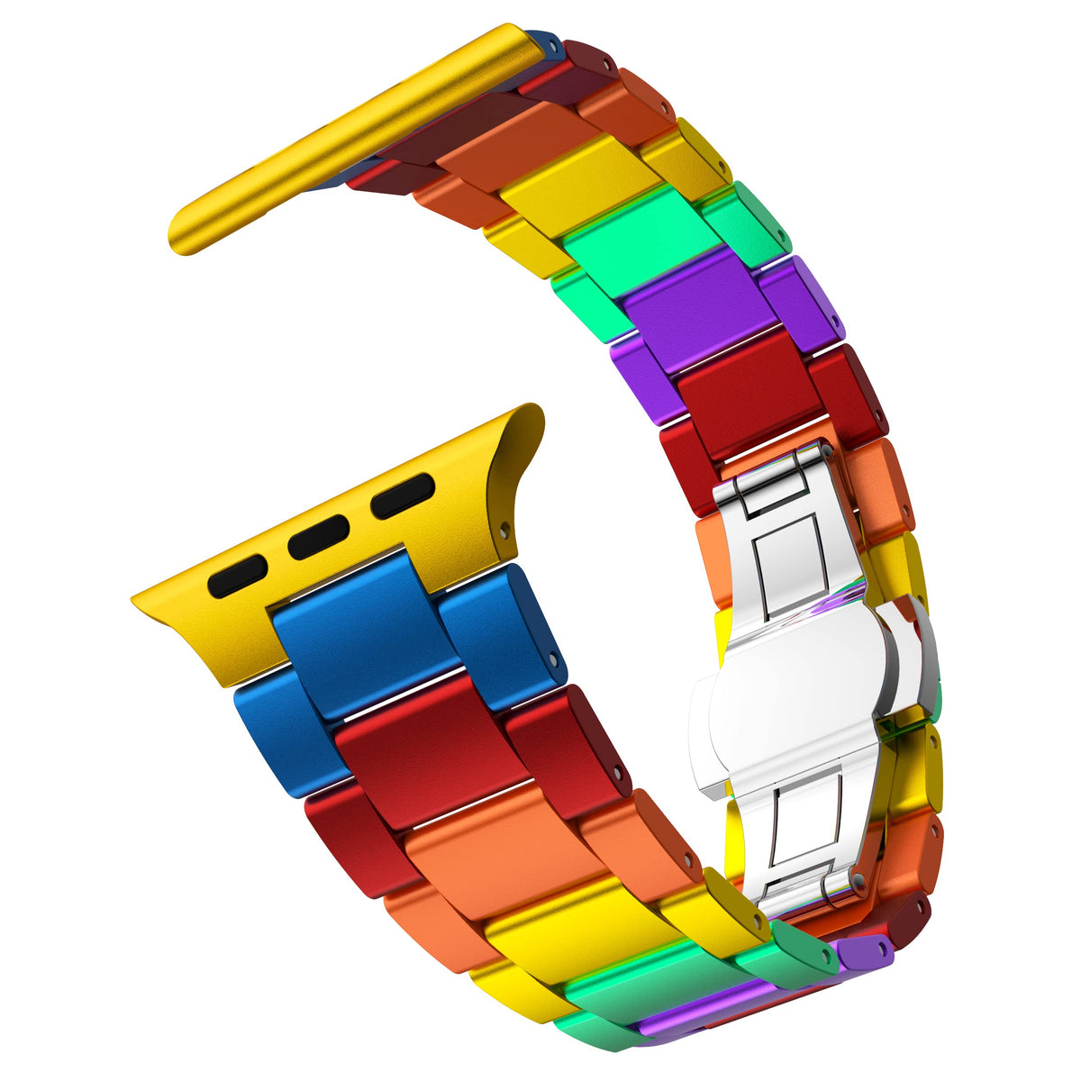 Gelishi Colorful Band Compatible With Apple Watch Band 49Mm 45Mm 44Mm 42Mm Women Men, Ultra Thin Aluminum Metal Band Replacement