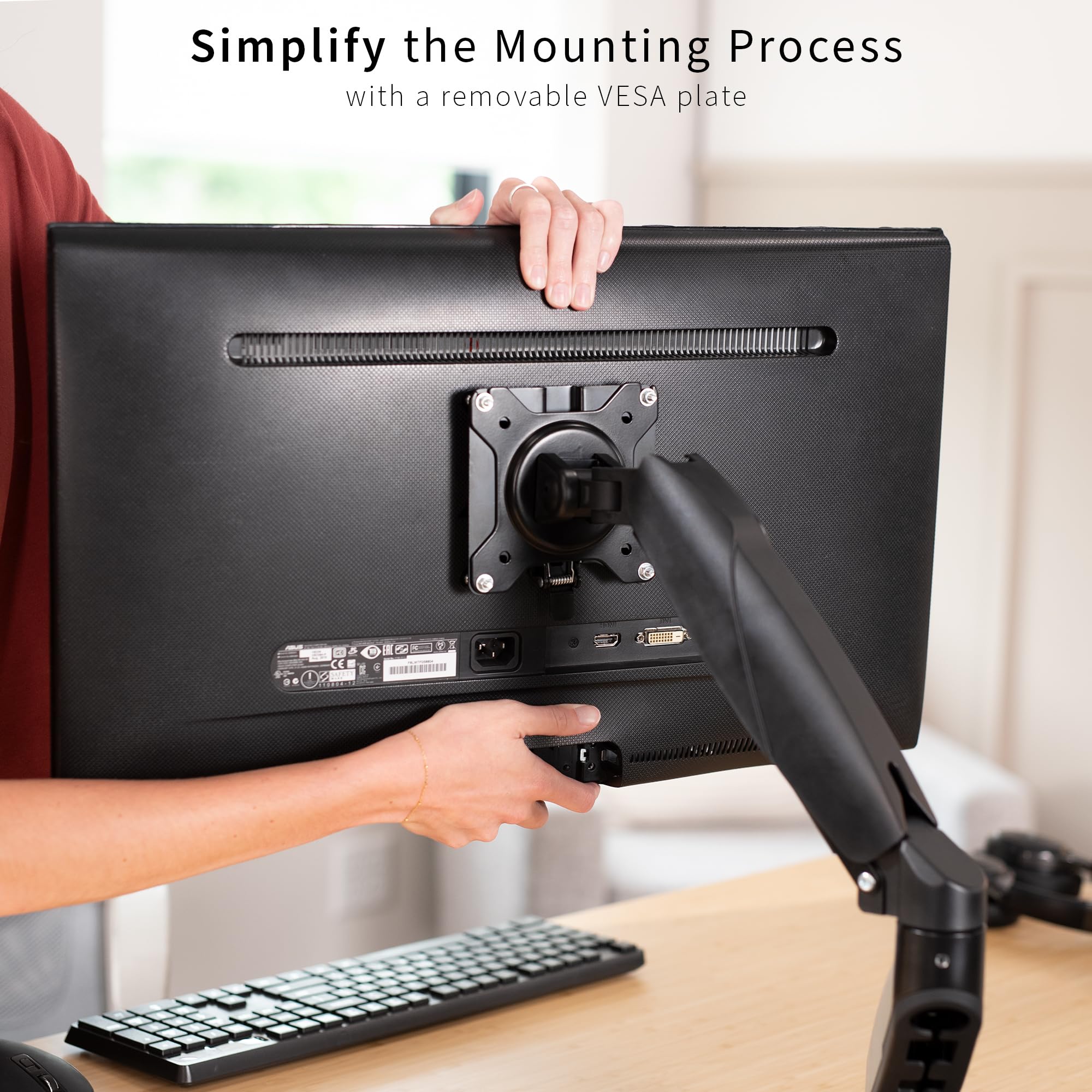 Vivo Adapter Vesa Mount Quick Release Bracket Kit, Stand Attachment And Wall Mount Removable Vesa Plate For Easy Lcd Monitor And