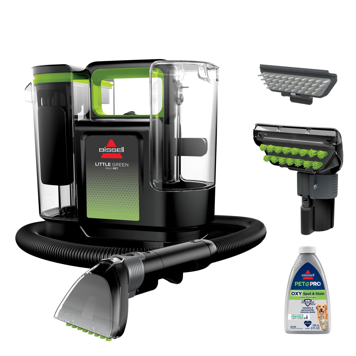 Bissell Little Green Max Pet Portable Carpet And Upholstery Deep Cleaner, Car/Auto Detailer, With Self Cleaning Tough Stain Tool