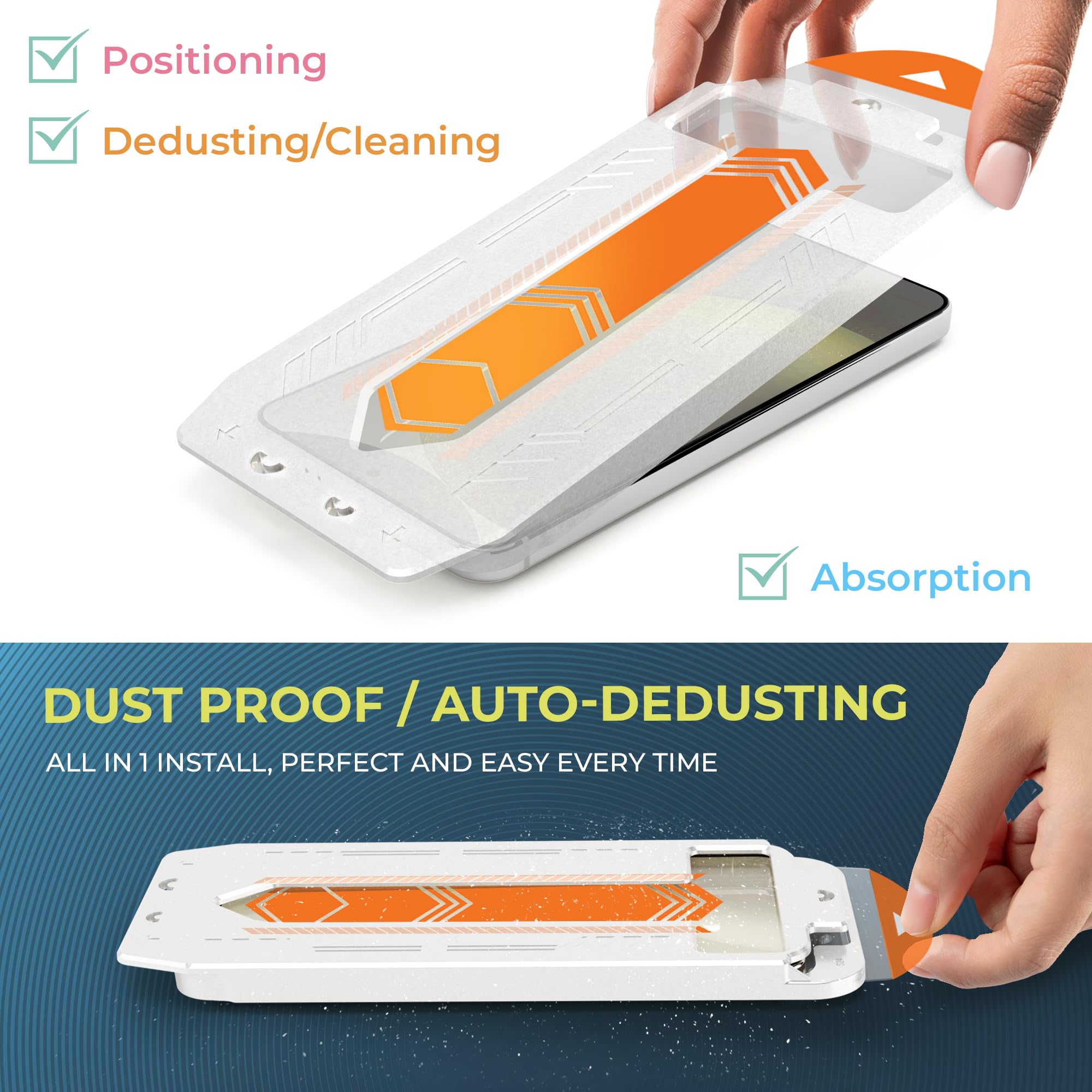 Power Theory For Samsung S24 Plus Screen Protector Double Tempered Glass, 9H Hardness, [Benefits American Cancer Society], Perfe