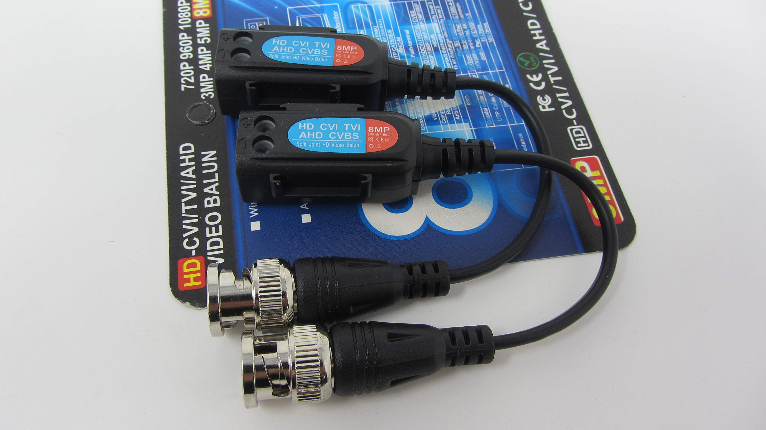 (12) Pieces Of 1 Channel Passive Cctv Camera Bnc Video Balun Transceiver For Security Camera System   Bnc To Utp Cat5 2000Ft Transmission. Saves 20% On Wire.