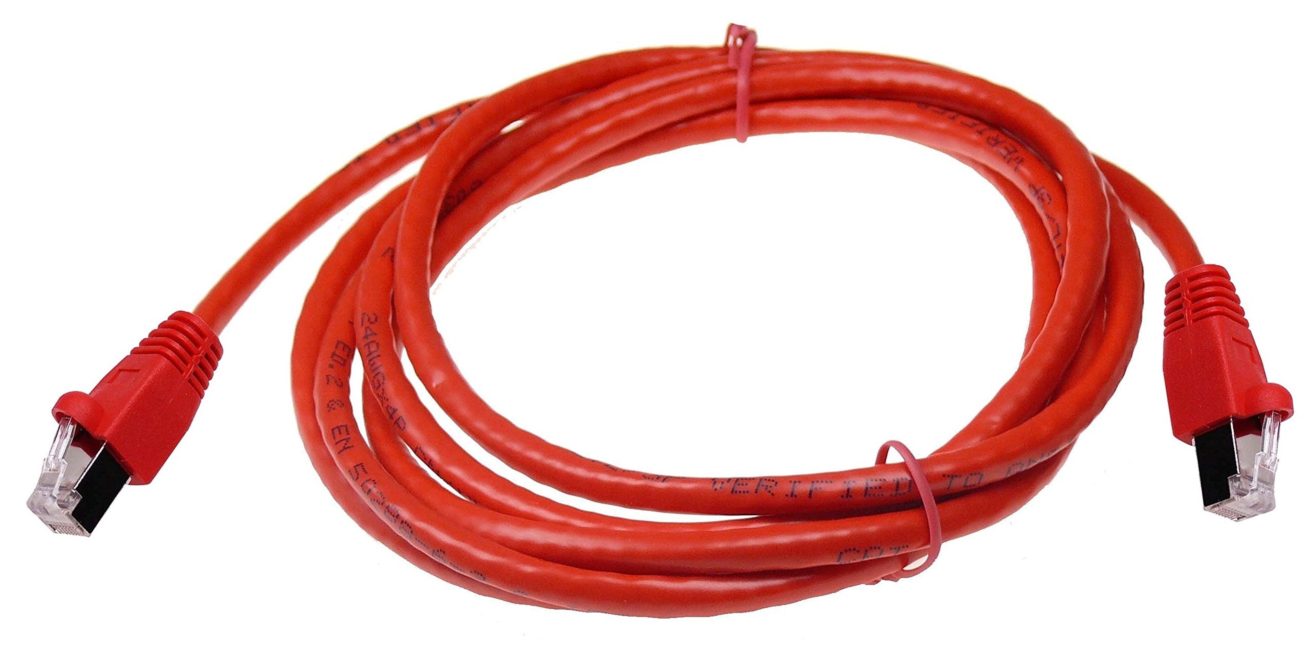 Ntw 7' Cat6A Snagless Shielded (Stp) Rj45 Ethernet Network Patch Cable   Red