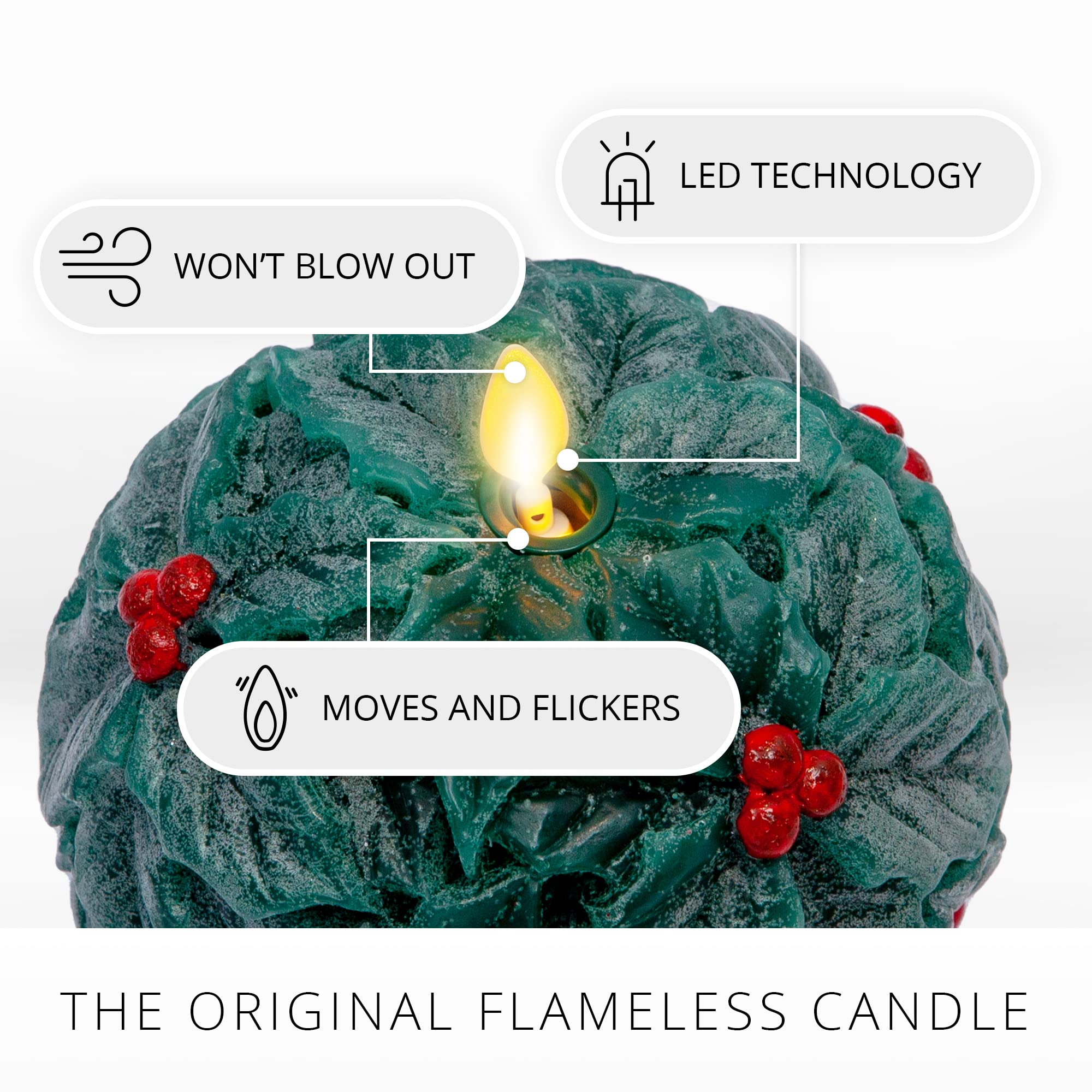 Luminara   Flameless Holiday Crystal Beads Glitter Sphere Candle   Chalky Green   Pack Of 1 4X4.25   Auto Timer Built In 5 Hour