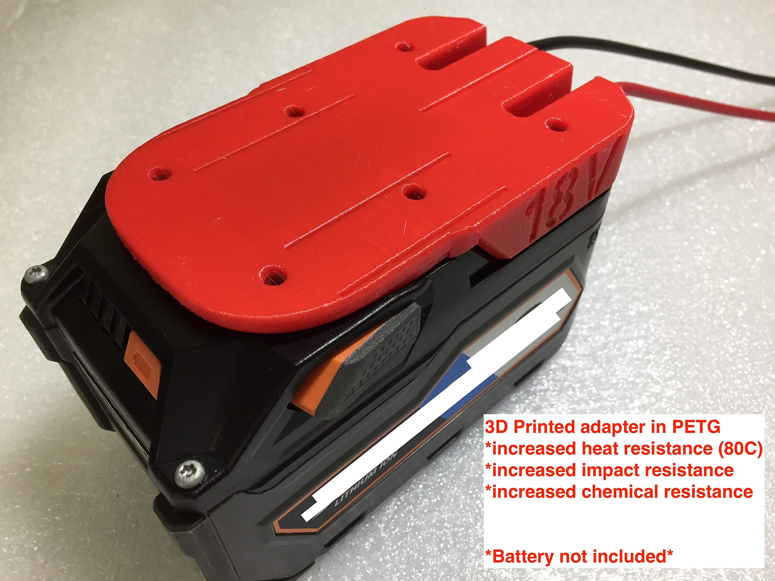 10Awg Red Adapter For Ridgid 18V Hyper Li Ion Battery Dock Power Connector Rigid