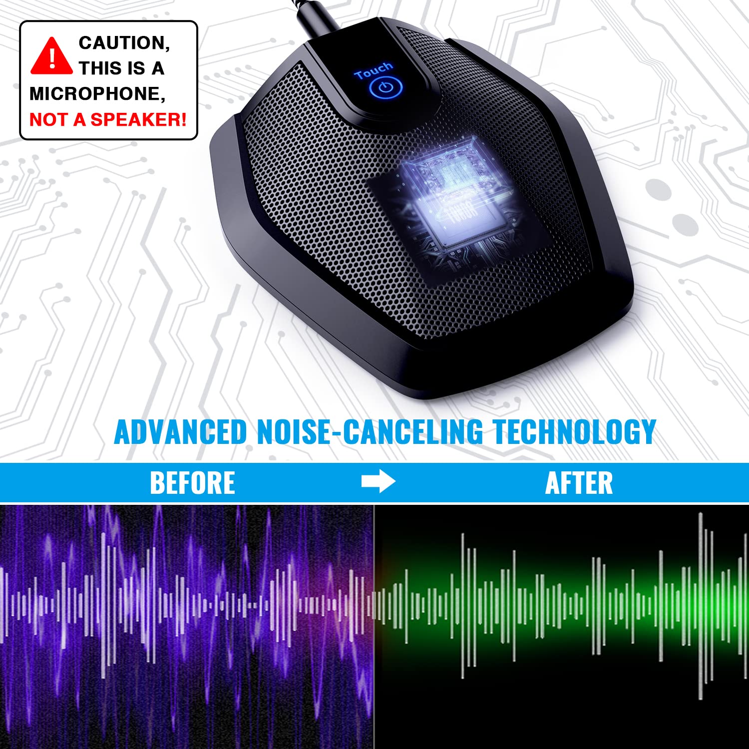 Tonor Conference Usb Microphone, Omnidirectional Condenser Pc Mic For Video Conference, Recording, Skype, Online Class, Court Re