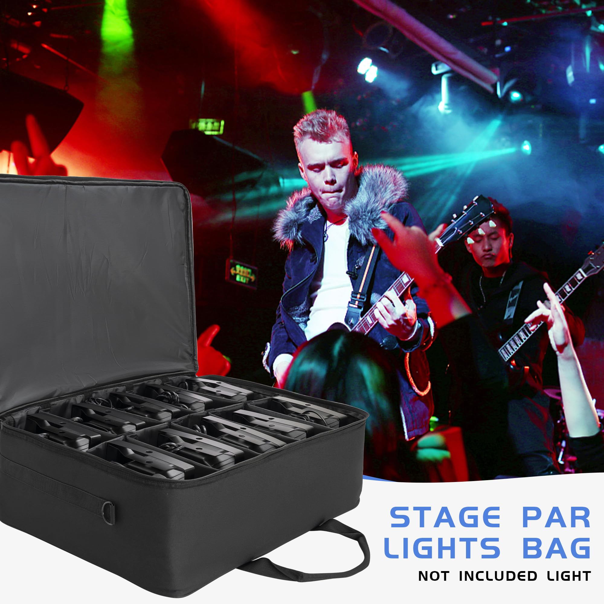 IBVIVIC 10 Par Lights Bag - Padded Spotlight Storage with Dividers, Handle & Straps