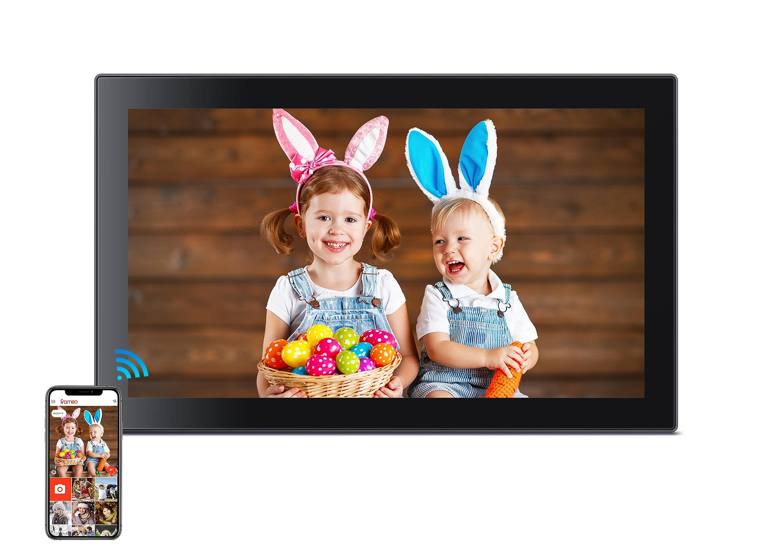 Frameo Digital Picture Frame With 1080P Ips Touch Screen Hd Disply,21.5 Inch Large Digital Photo Frame, 32Gb Wifi Frame With Swi