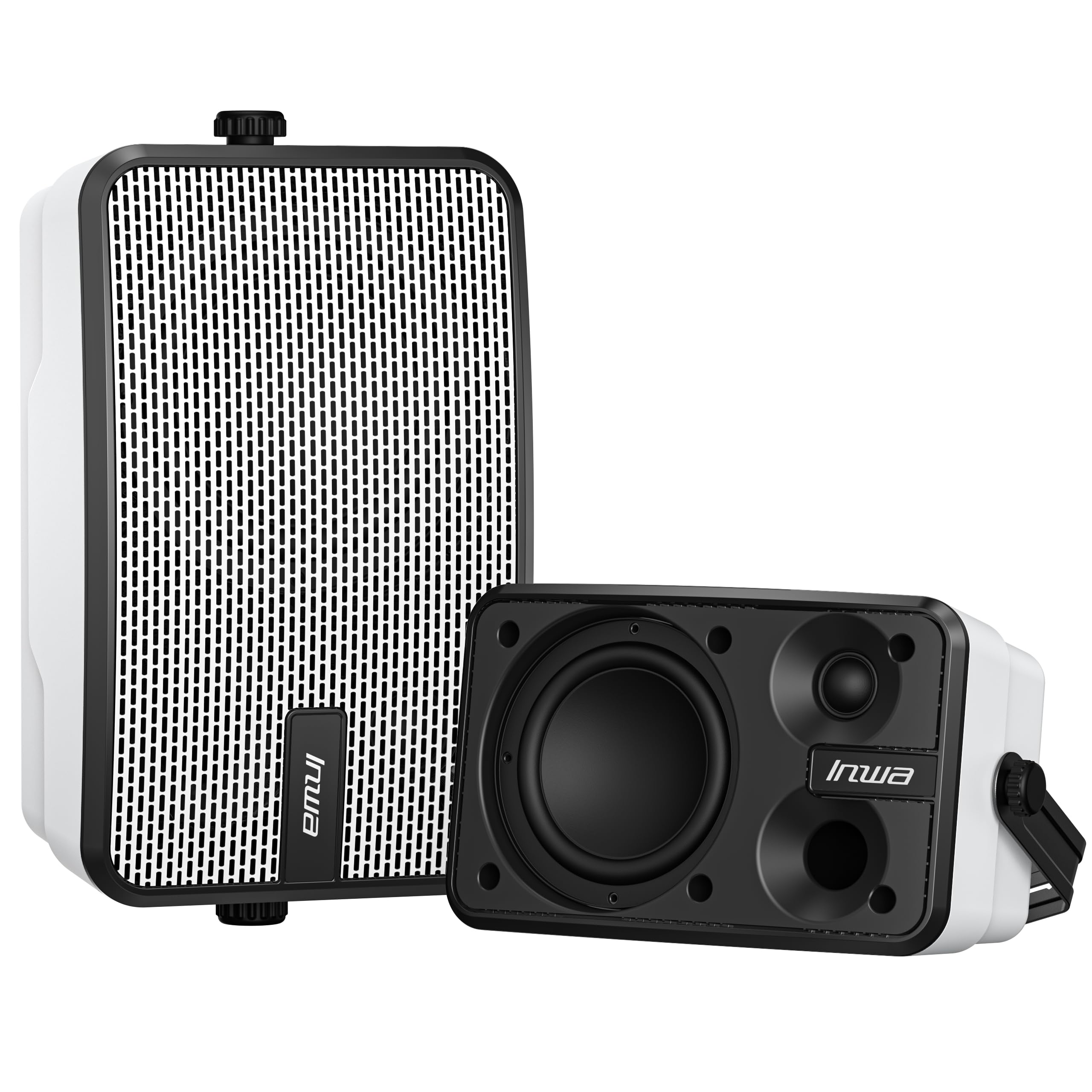 Inwa Outdoor Bluetooth Speakers, IPX5 Waterproof 400W Wall Mount Speaker, Powerful Indoor/Outdoor Sound System, Wireless Sync Up
