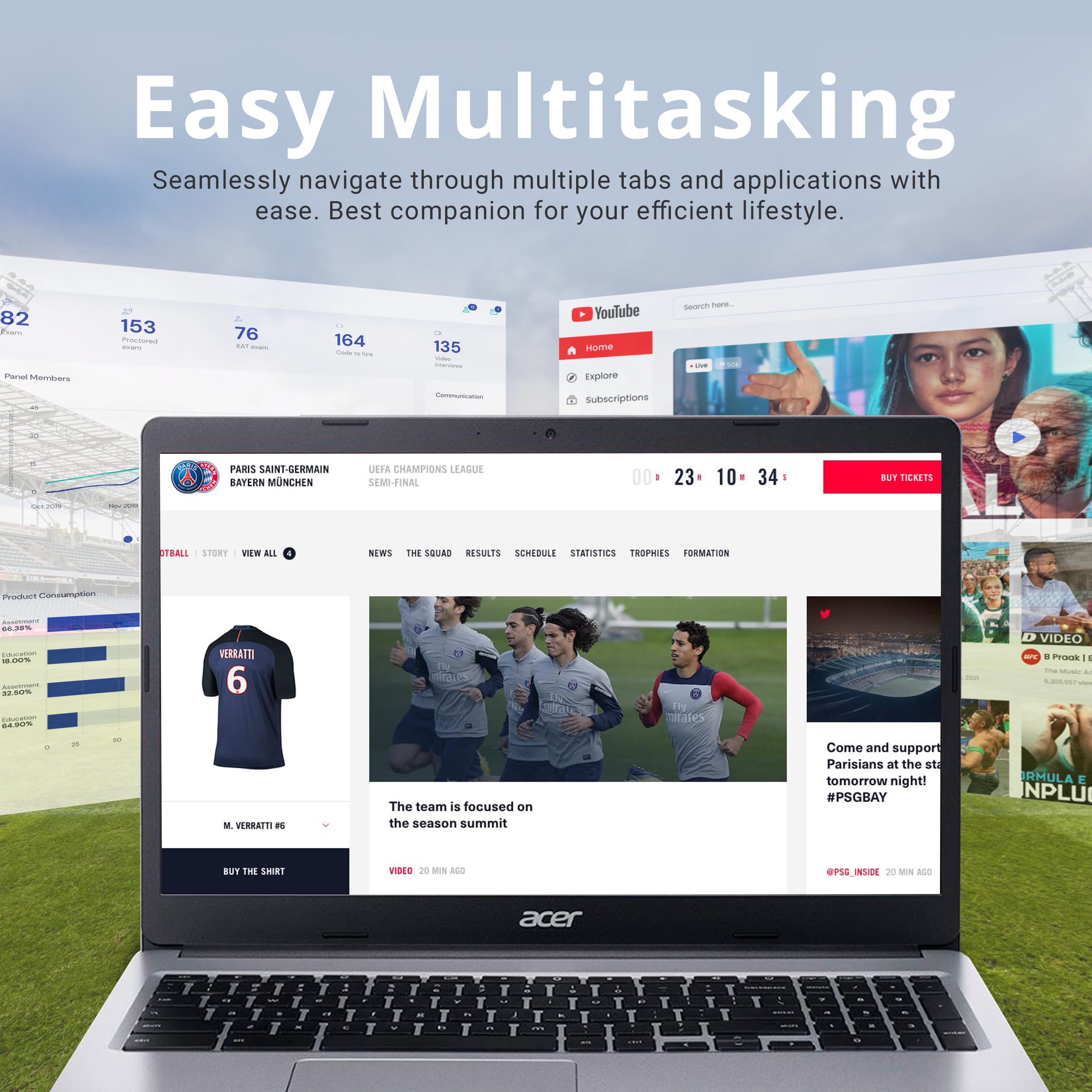 Acer Chromebook 315, 15.6'' Hd Display, Intel Celeron N4020, 4Gb Lpddr4, 64Gb Emmc, Intel Uhd Graphics 600, Number Pad, 720P Hd