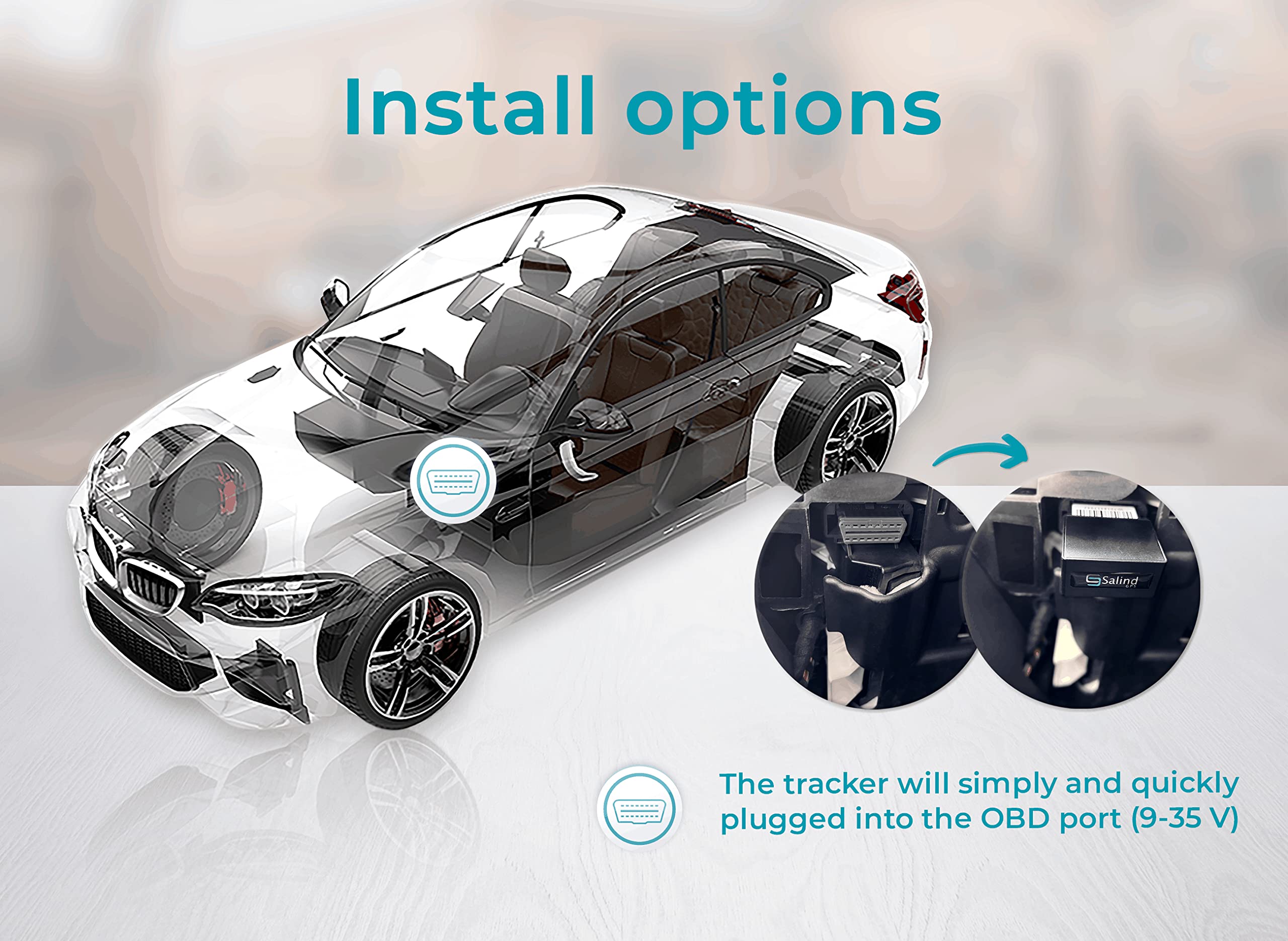 Salind Gps Tracker 4G Lte Permanent Battery Obd Tracker For Fleets, Cars, Trucks, Fleet Gps Tracker, Vehicles, Route History, Sp