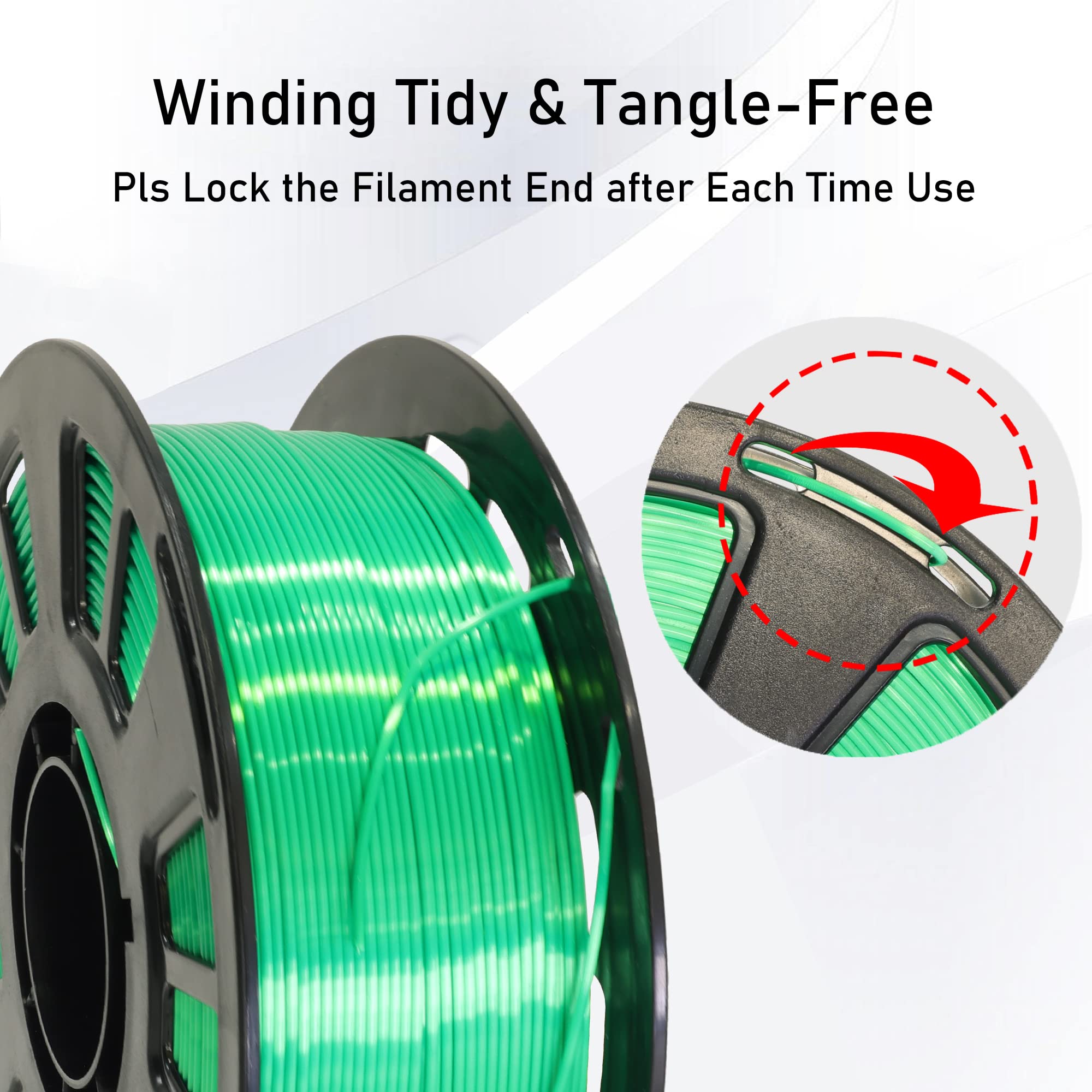 Mika3D Silk Shiny Luster Dark Green Pla 3D Printing Filament, 1Kg 2.2Lbs 1.75Mm 3D Print Material With High Diameter Accuracy, N