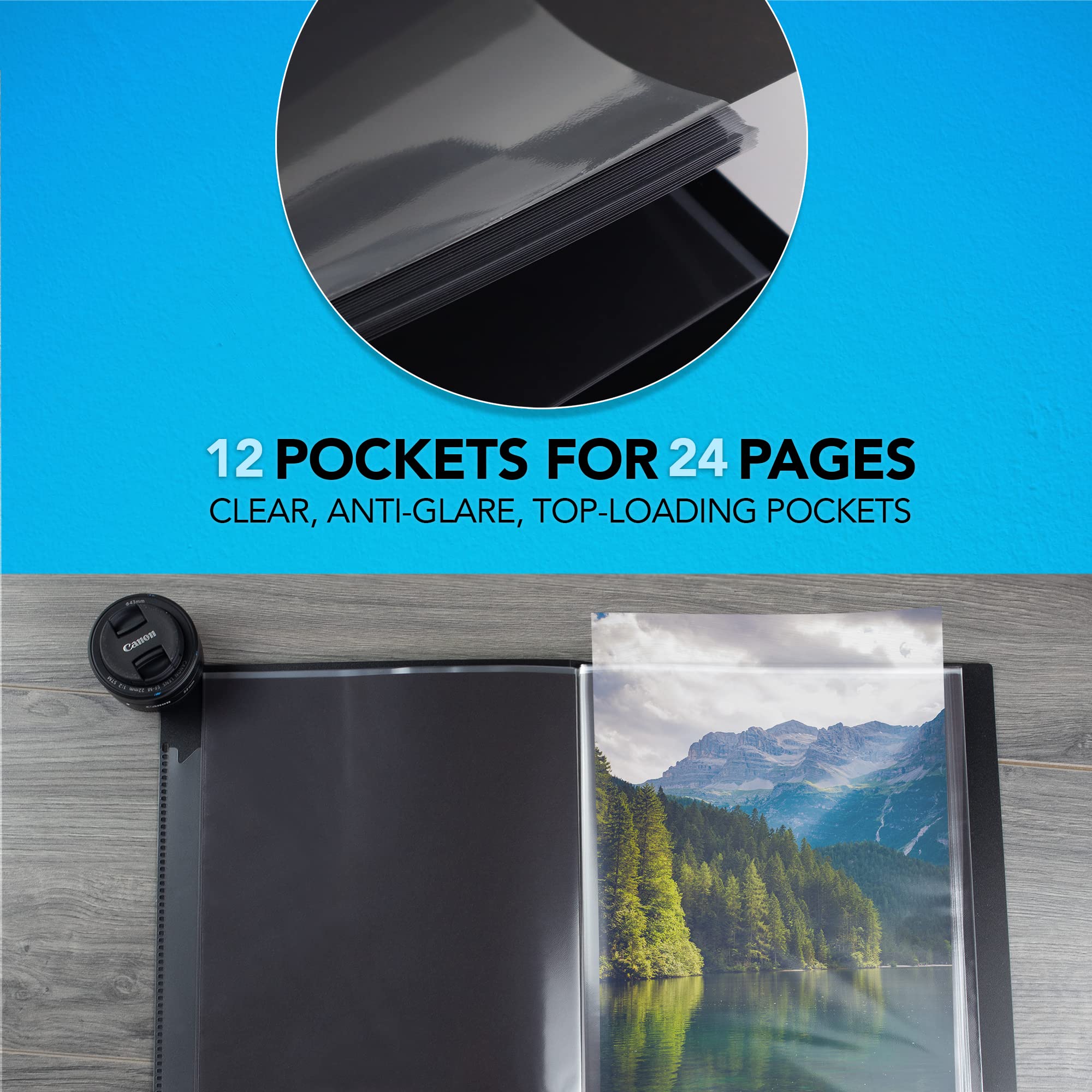 Itoya Art Profolio Expo Presentation/Display Book, 12 Sleeves, 9 X 12 Inches, Black (Xp 12 9)