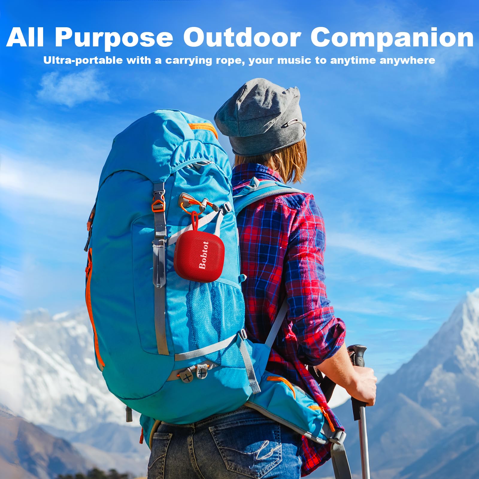 Bobtot Bluetooth Speaker Portable Wireless Speakers   16 Hours Playtime Waterproof Speaker, Loud Stereo Sound, Mini Speaker With